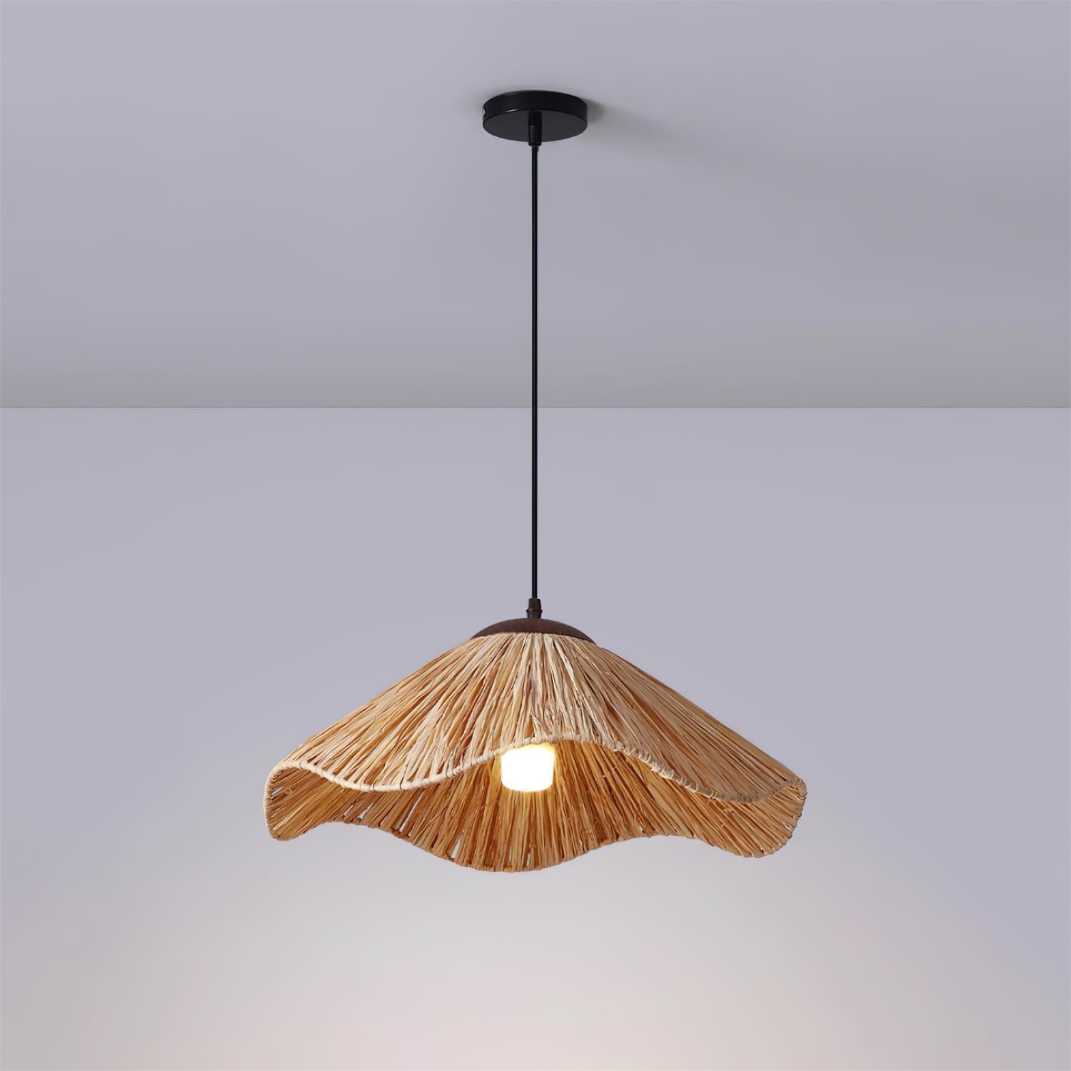 Nikita Pendant Lamp Rattan Organic Wavy - Letslighting