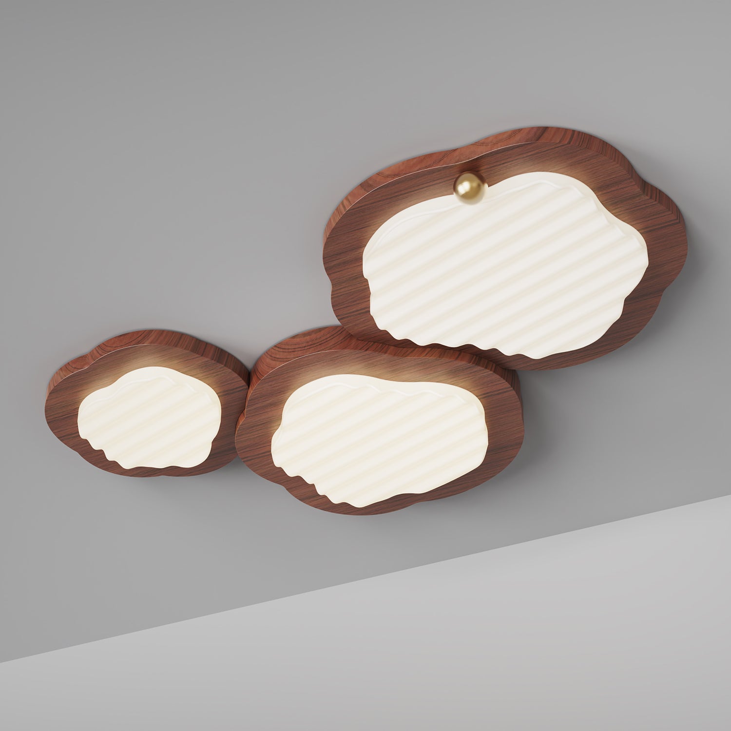 Niseko Ceiling Lamp Wood Finish With Cloud-Like - Letslighting