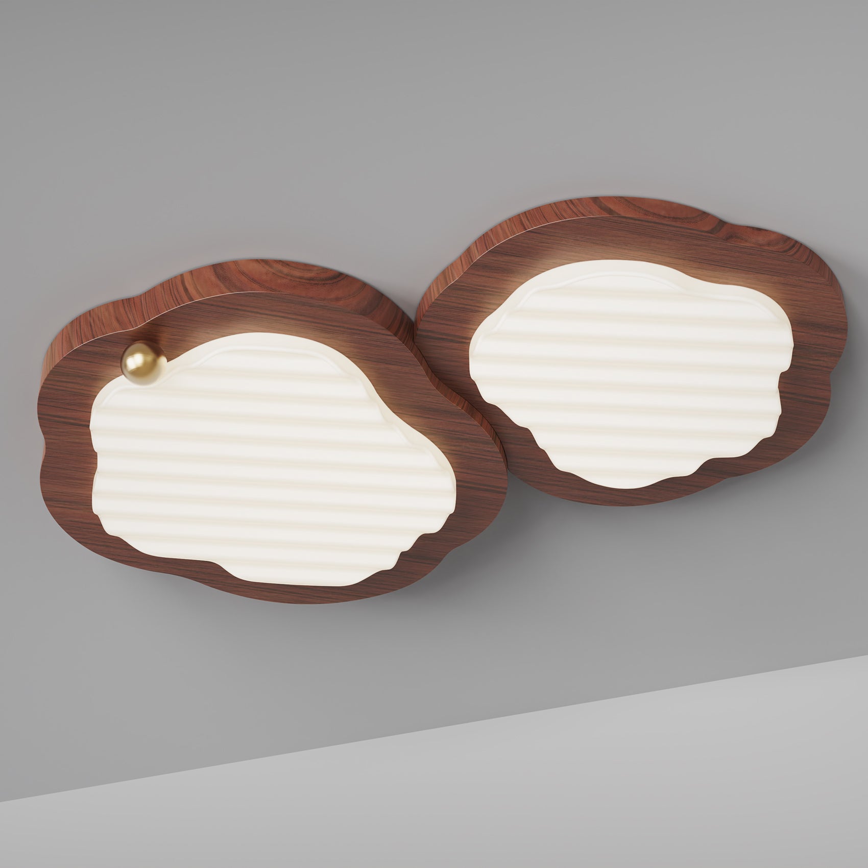 Niseko Ceiling Lamp Wood Finish With Cloud-Like - Letslighting