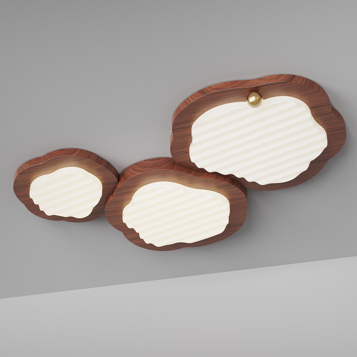 Niseko Ceiling Lamp Wood Finish With Cloud-Like - Letslighting