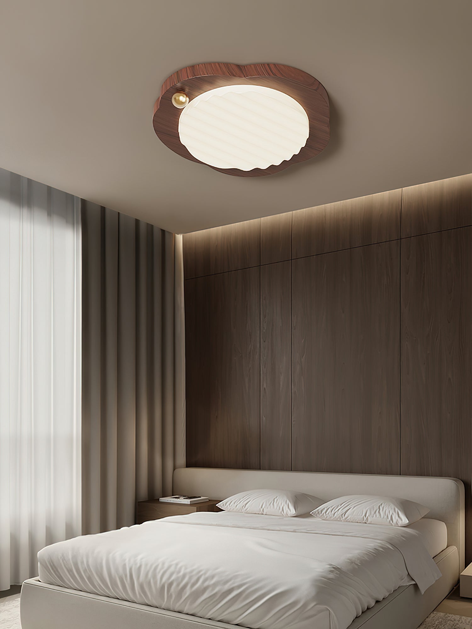 Niseko Ceiling Lamp Wood Finish With Cloud-Like - Letslighting