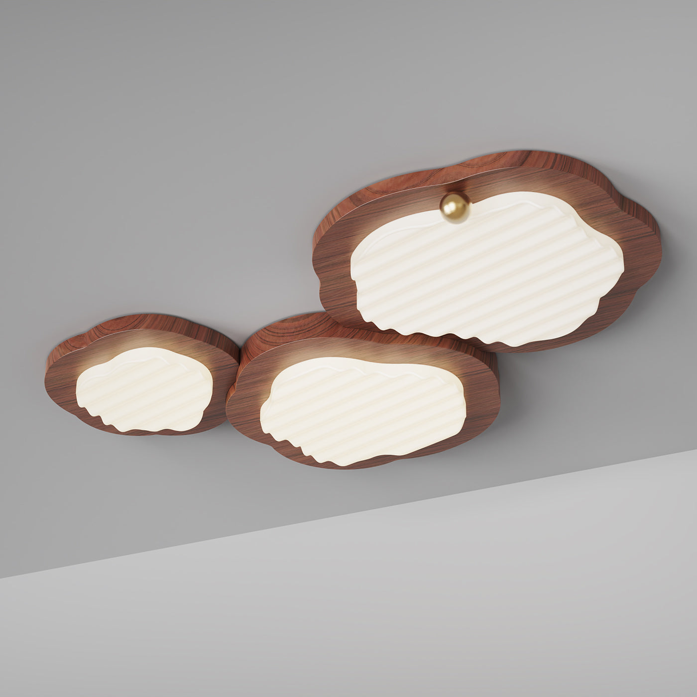 Niseko Ceiling Lamp Wood Finish With Cloud-Like - Letslighting