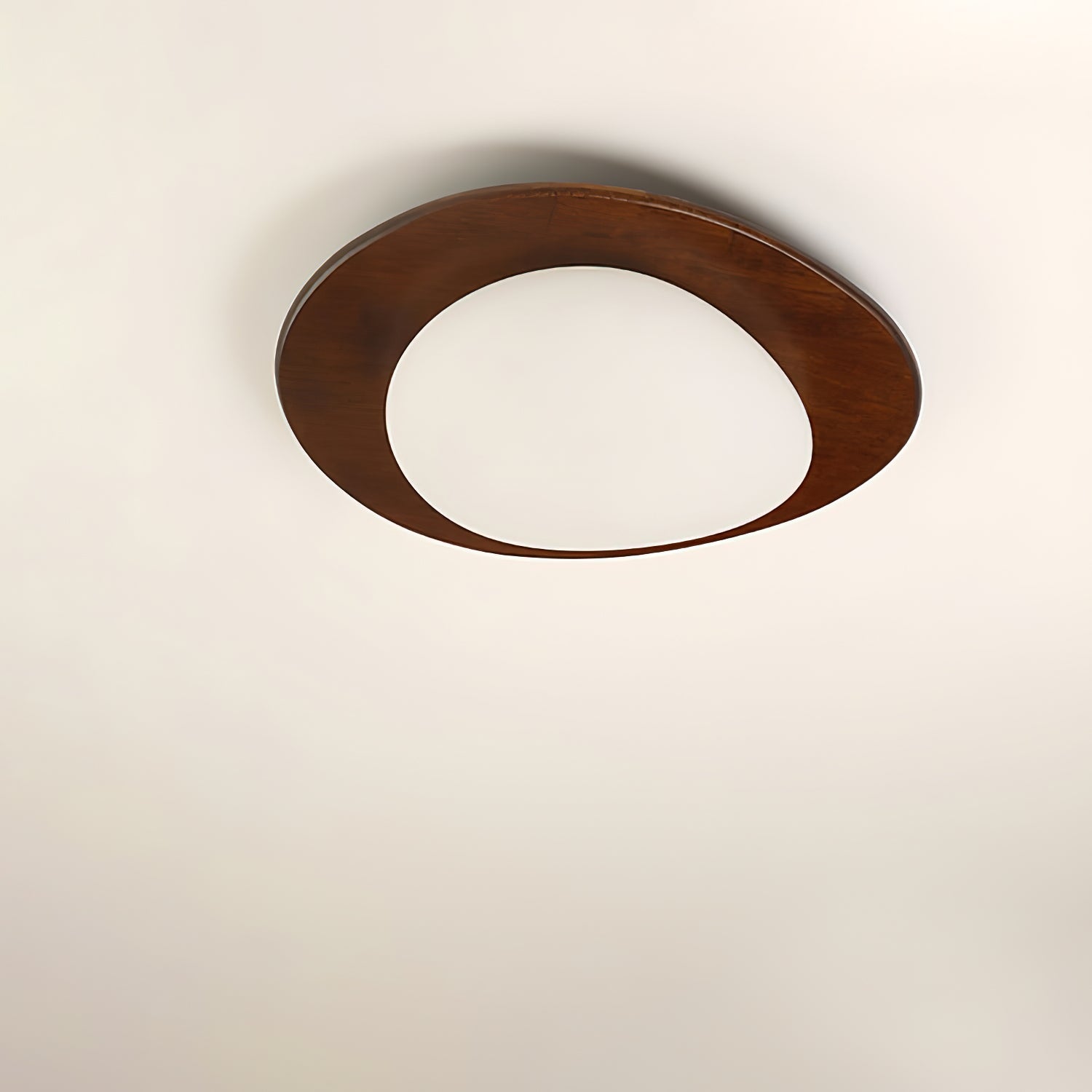 Ceiling Light Wood and Acrylic Oval Shade Minimalist Natural - Letslighting