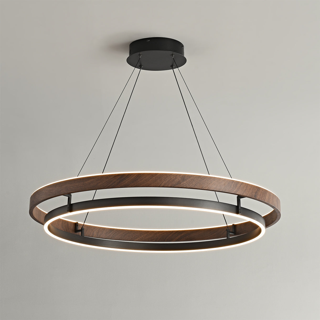 Niseko Chandelier Double Ring Design With LED Glow - Letslighting