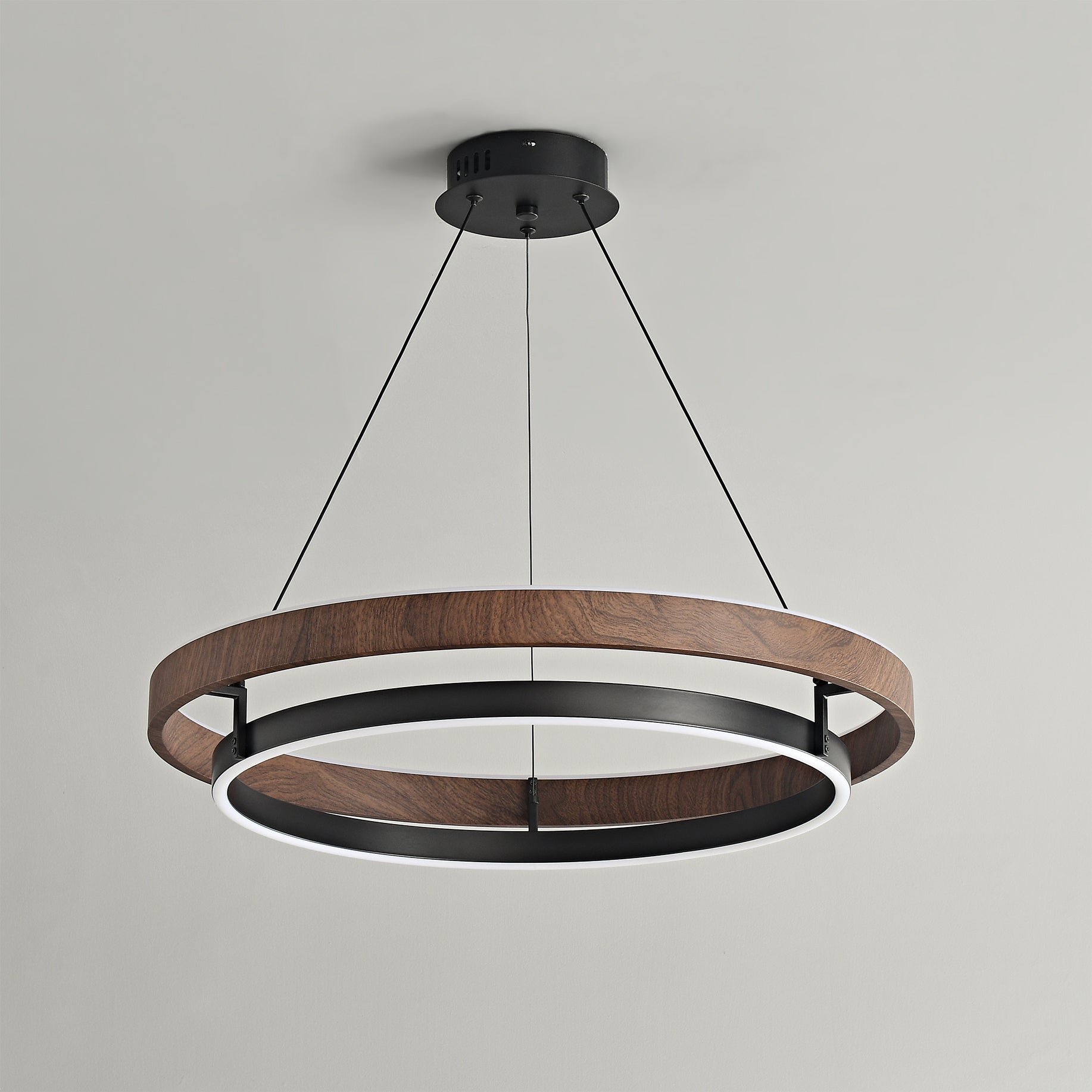 Niseko Chandelier Double Ring Design With LED Glow - Letslighting