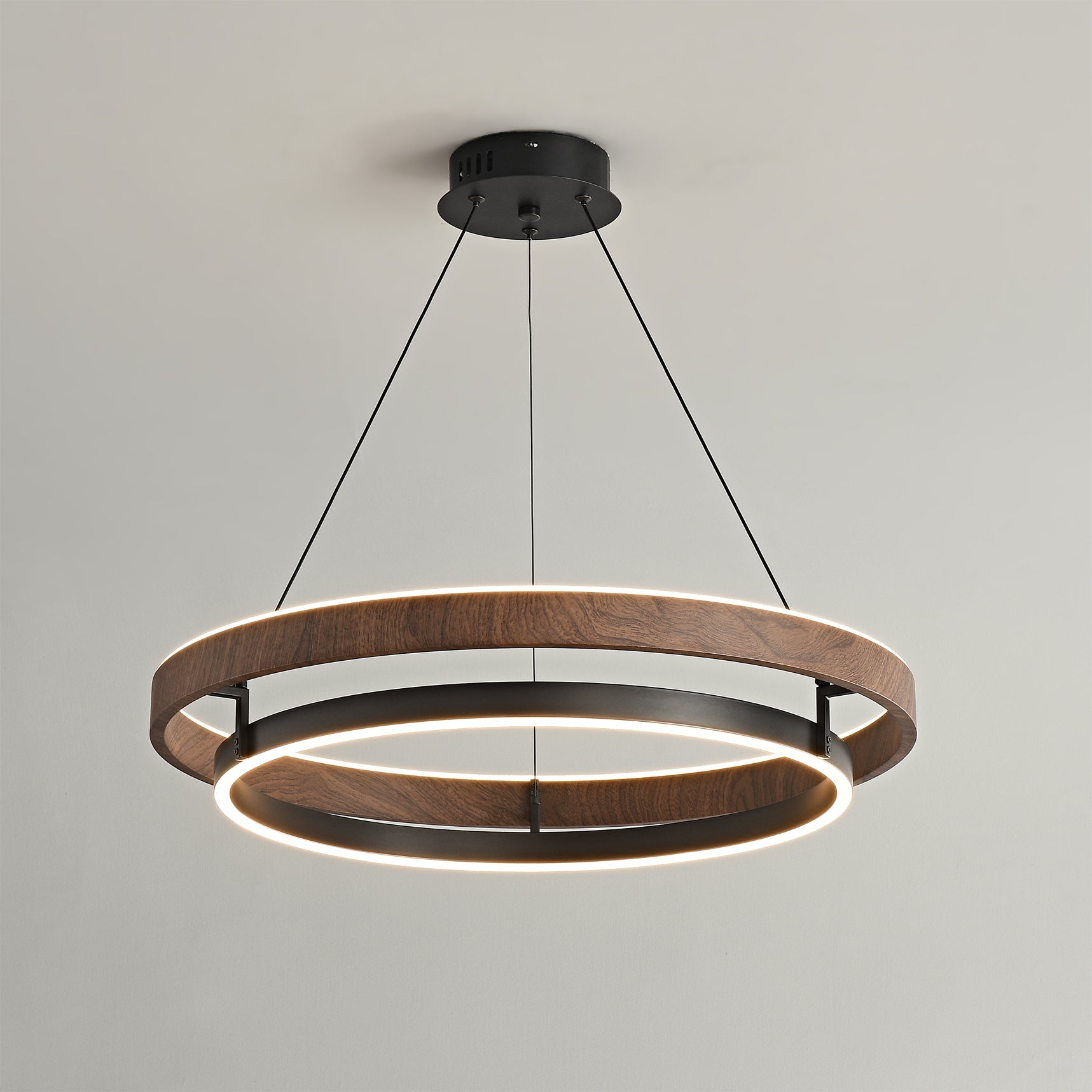Niseko Chandelier Double Ring Design With LED Glow - Letslighting