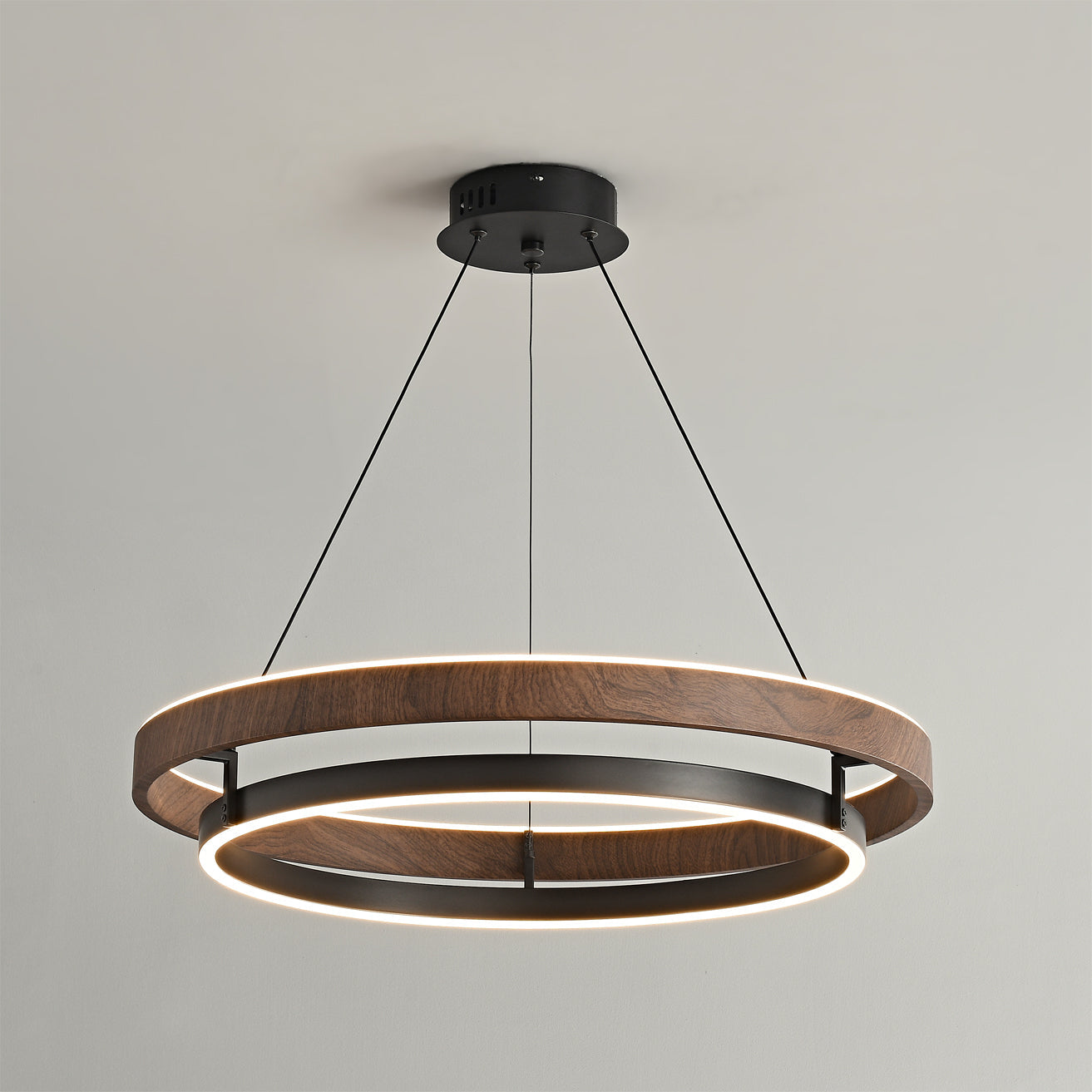 Niseko Chandelier Double Ring Design With LED Glow - Letslighting