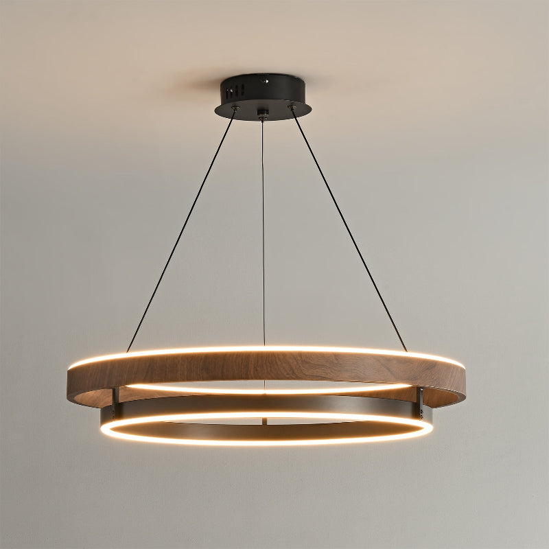 Niseko Chandelier Double Ring Design With LED Glow - Letslighting