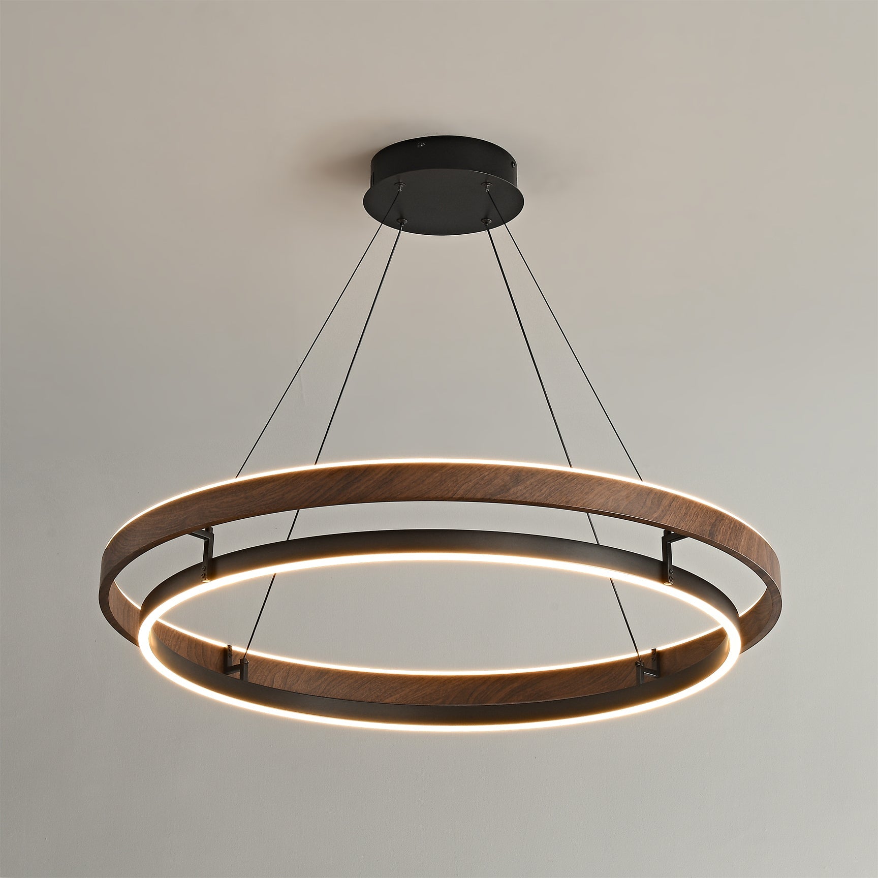 Niseko Chandelier Double Ring Design With LED Glow - Letslighting
