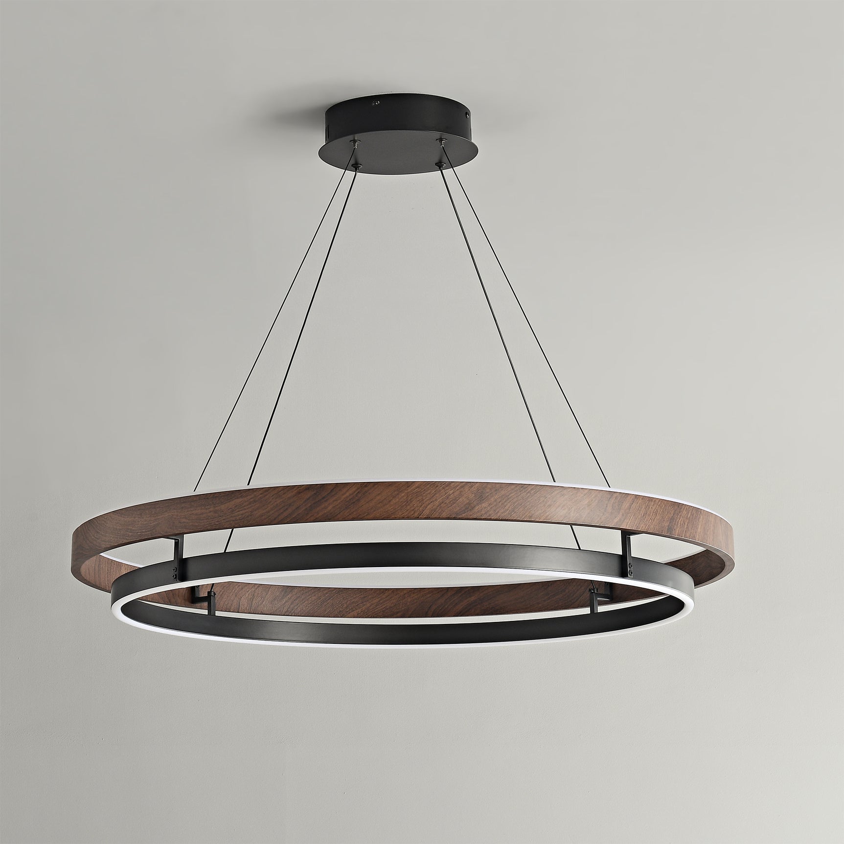Niseko Chandelier Double Ring Design With LED Glow - Letslighting