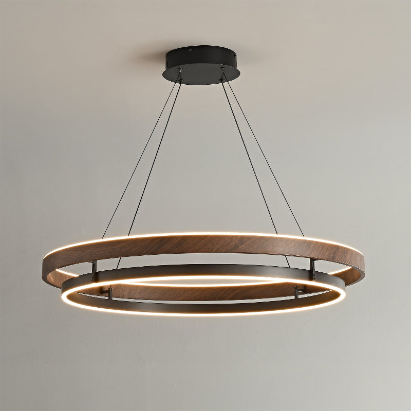 Niseko Chandelier Double Ring Design With LED Glow - Letslighting
