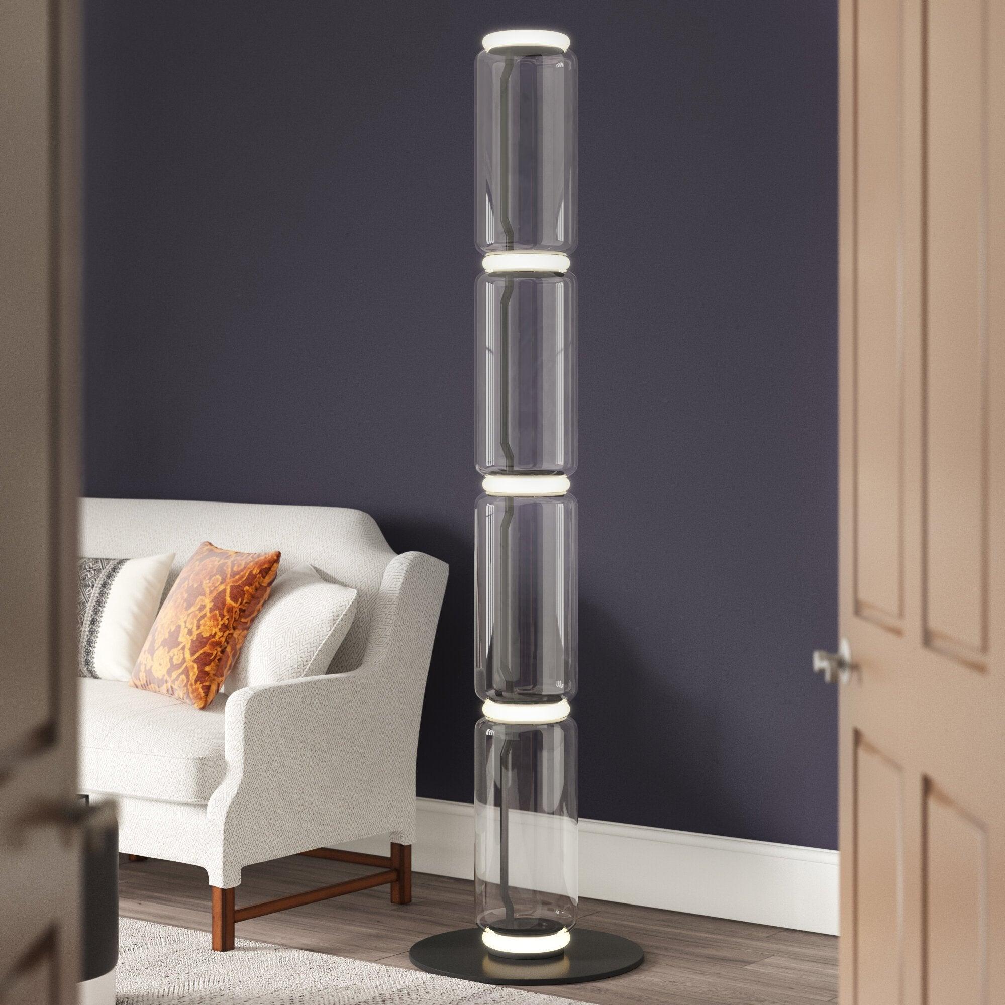 Lustra Floor Lamp Bamboo Glass - Letslighting