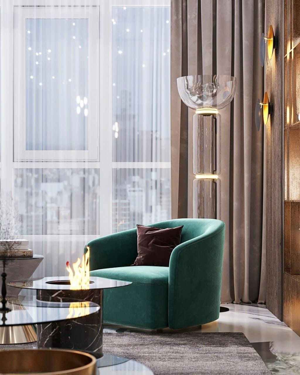 Lustra Floor Lamp Bamboo Glass - Letslighting