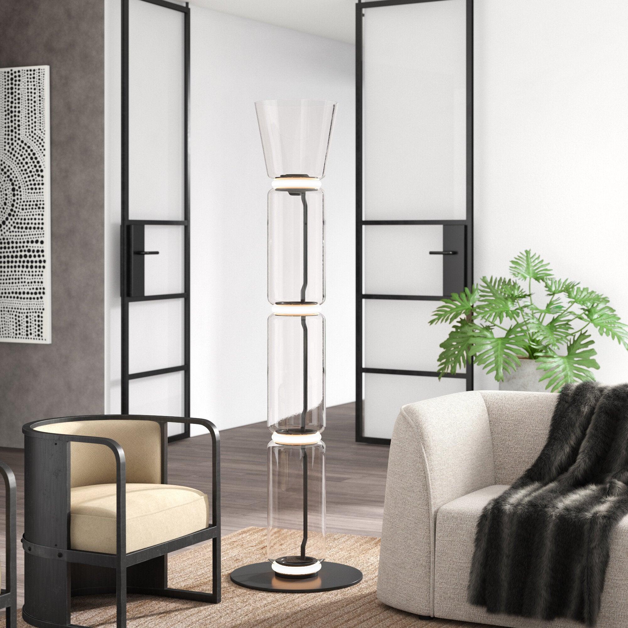 Lustra Floor Lamp Bamboo Glass - Letslighting