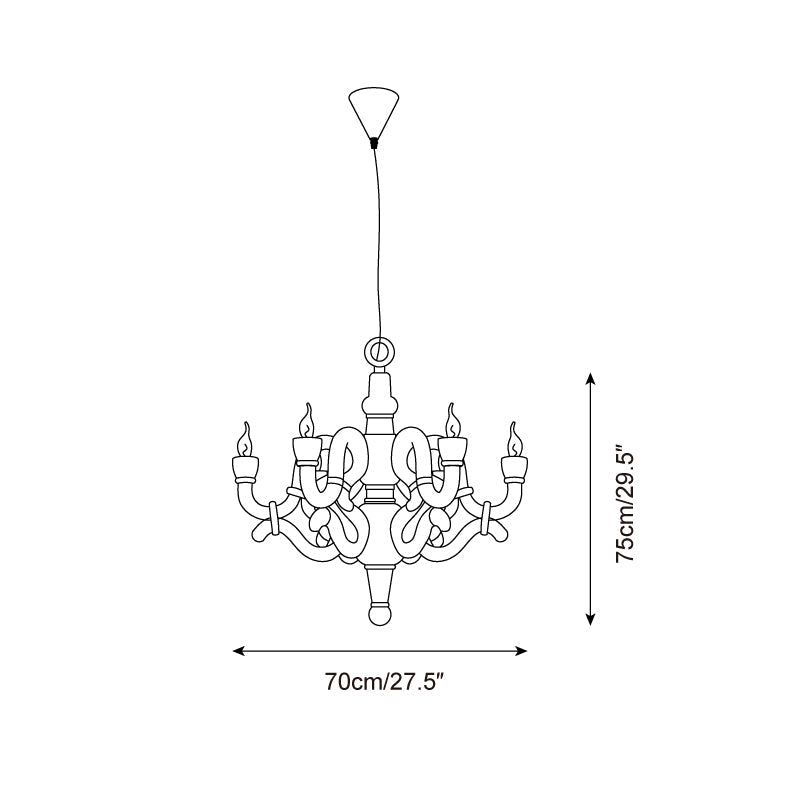 Nocturne Chandelier Sculptural Faux-Bois Arms - Letslighting