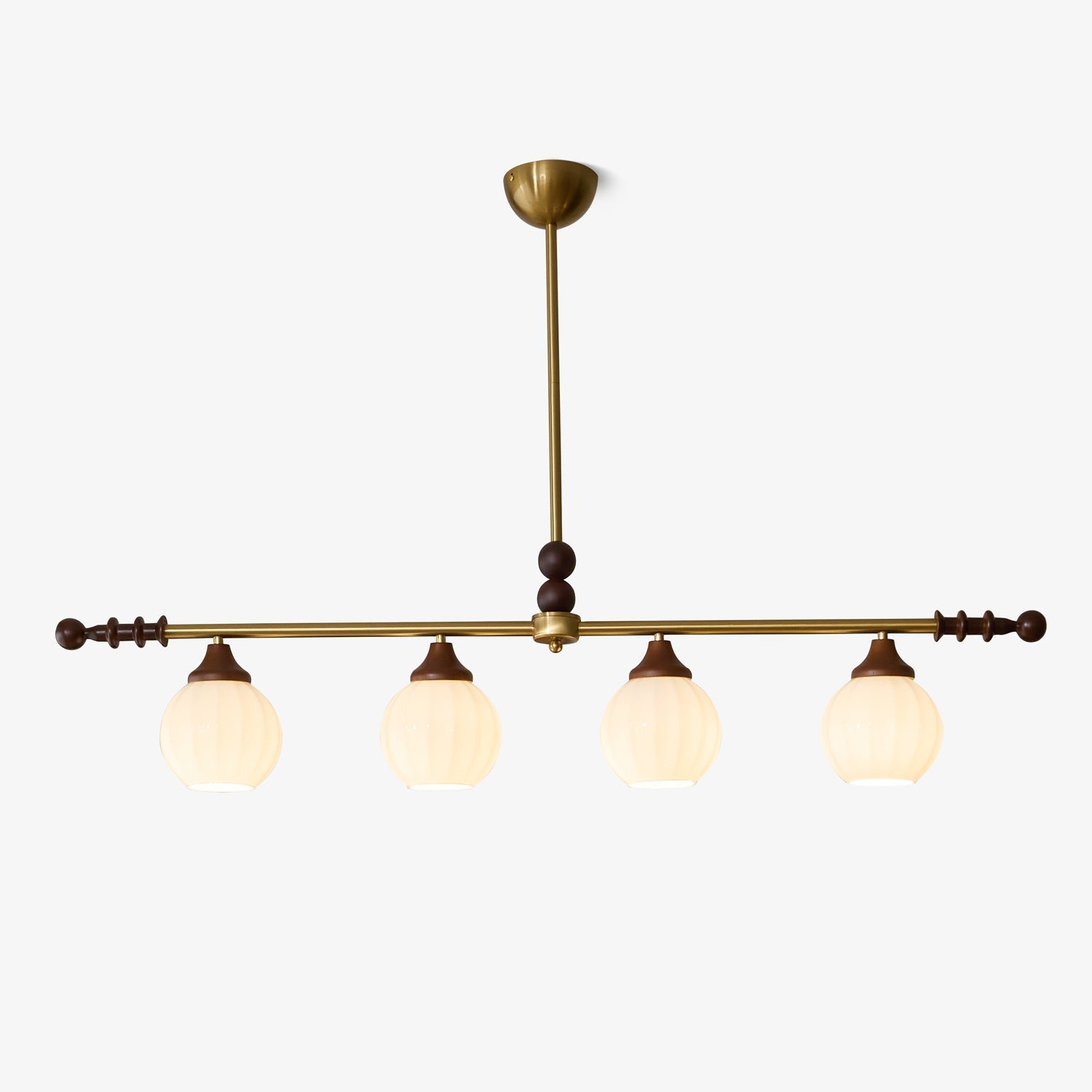 Codoriel Traditional Balance Island Wood Glass Pendant Lamp - Letslighting
