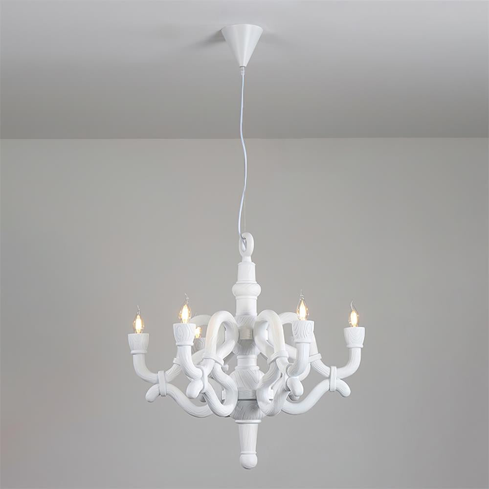 Nocturne Chandelier Sculptural Faux-Bois Arms - Letslighting