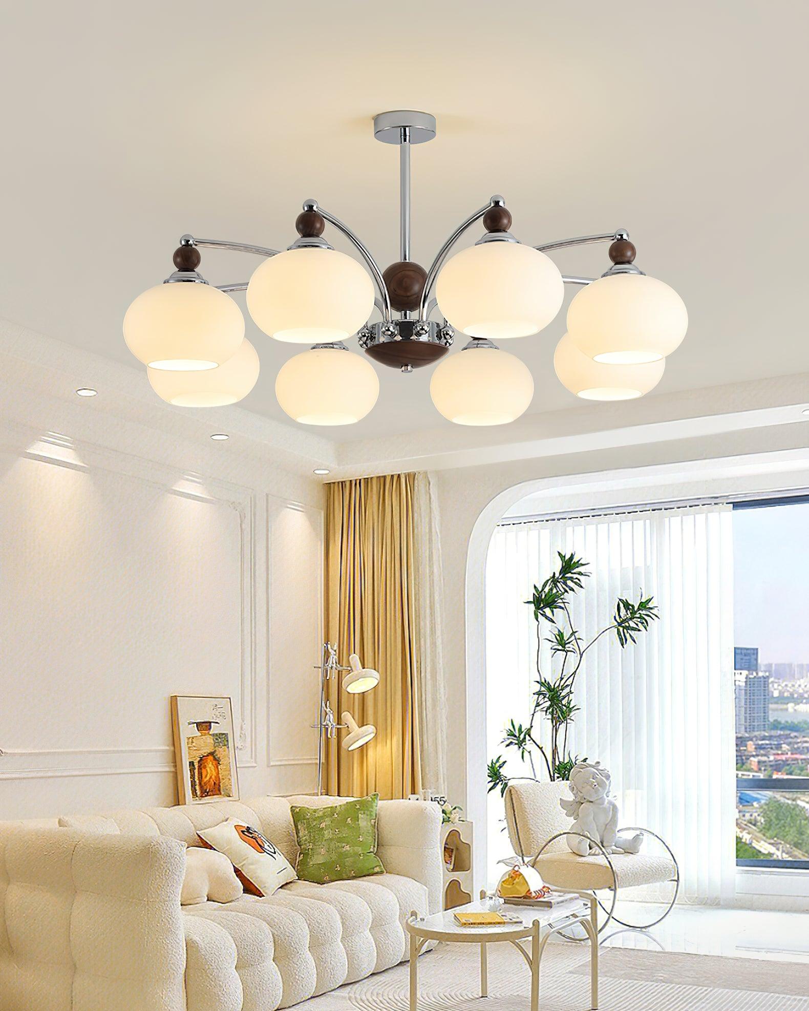 Lustra Chandelier Globe Arm Contemporary - Letslighting
