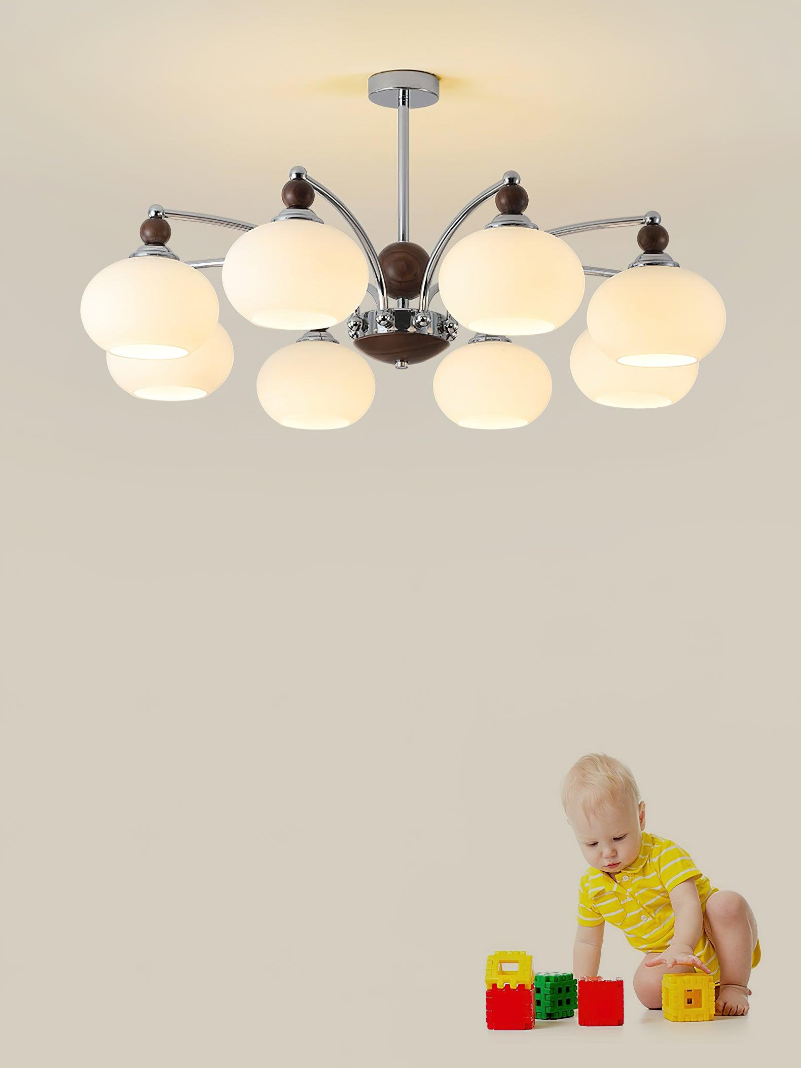Lustra Chandelier Globe Arm Contemporary - Letslighting