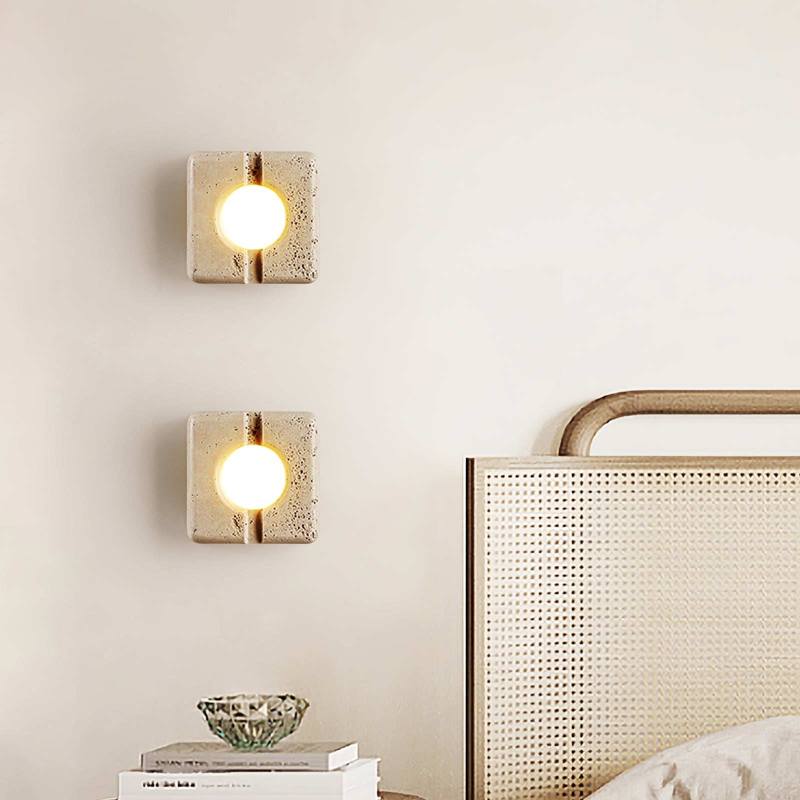 Olvenan Square Travertine Wall Light