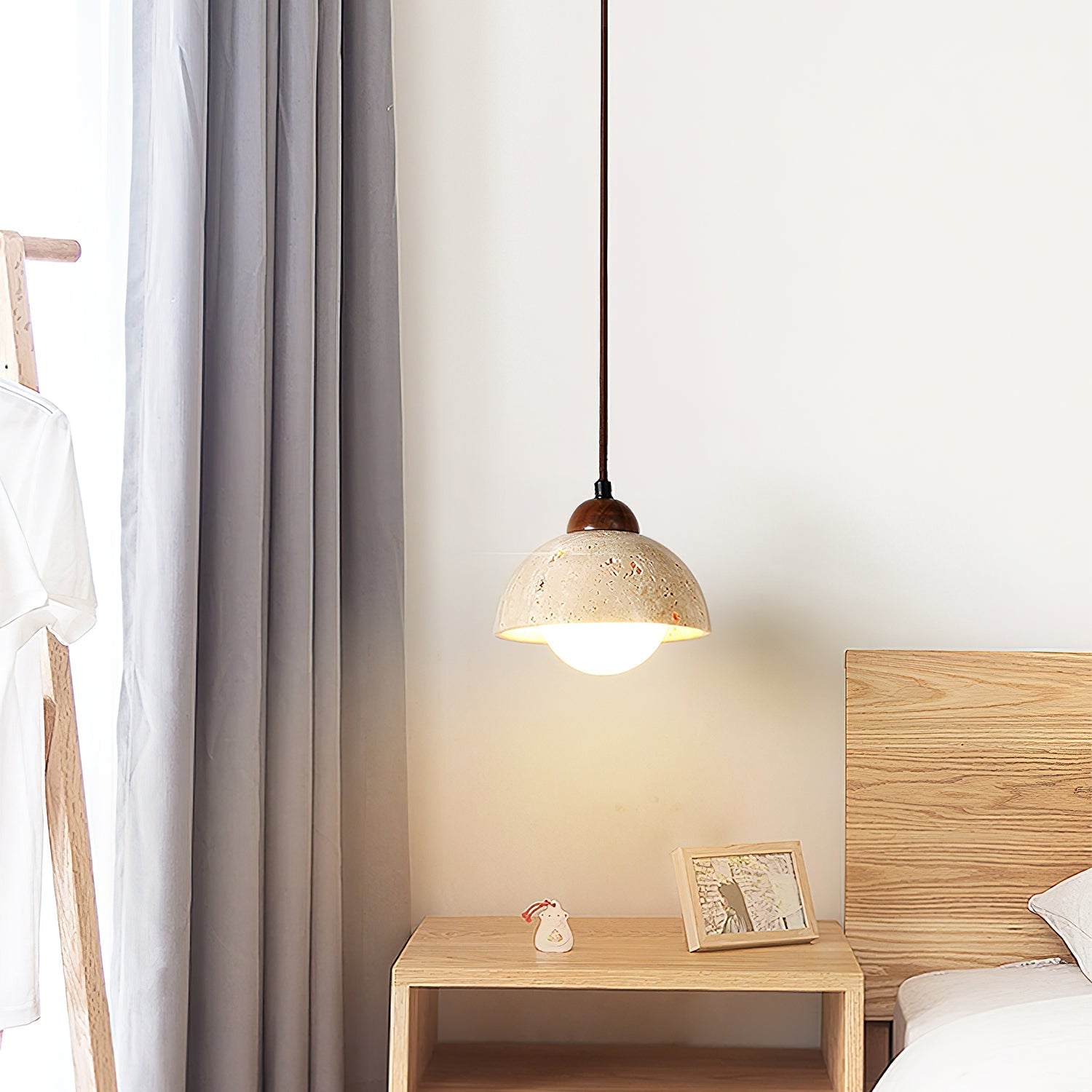 Orzora Dome-Shaped Travertine Pendant Light - Letslighting
