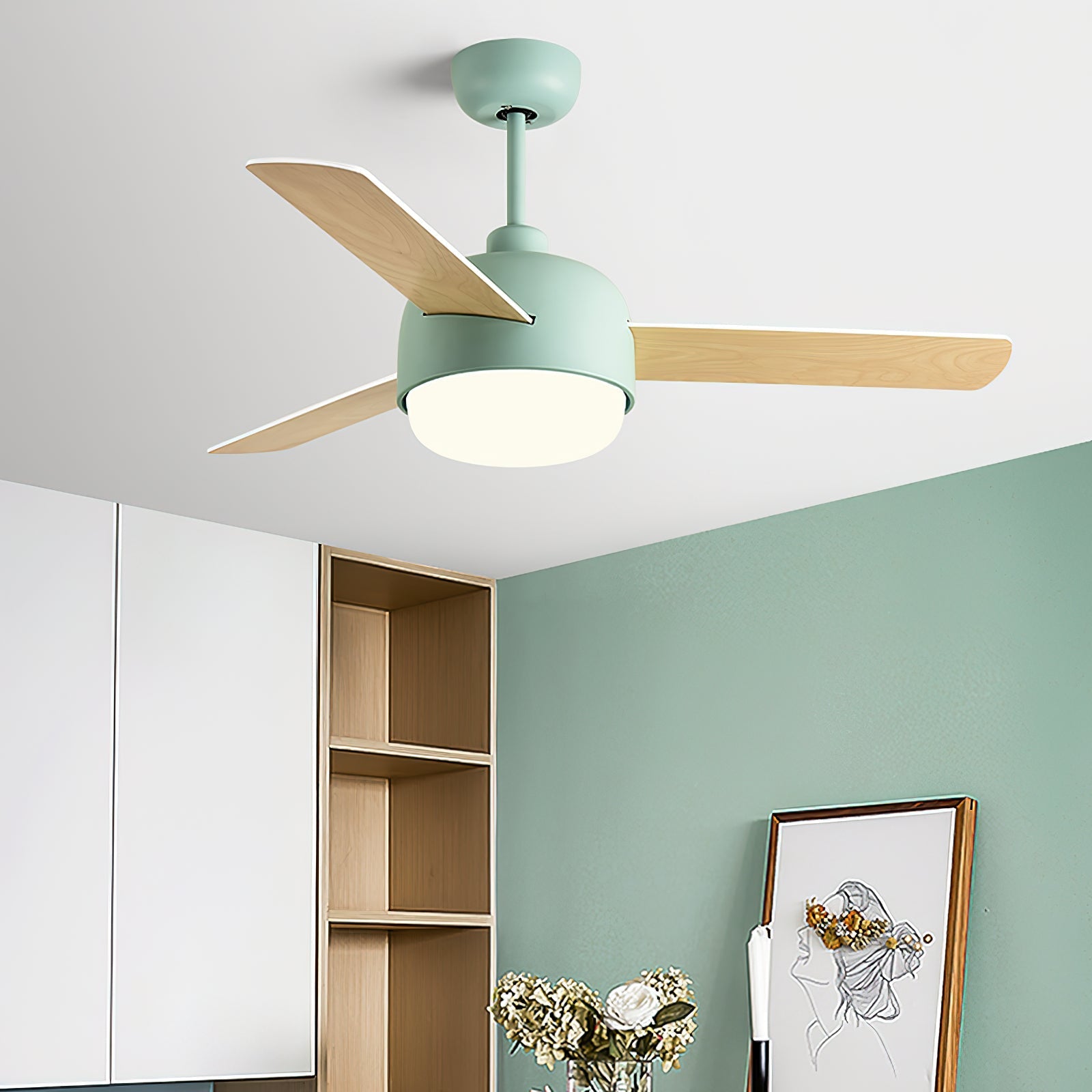 Velaee Nordic Macaron Ceiling Fan Light - Letslighting