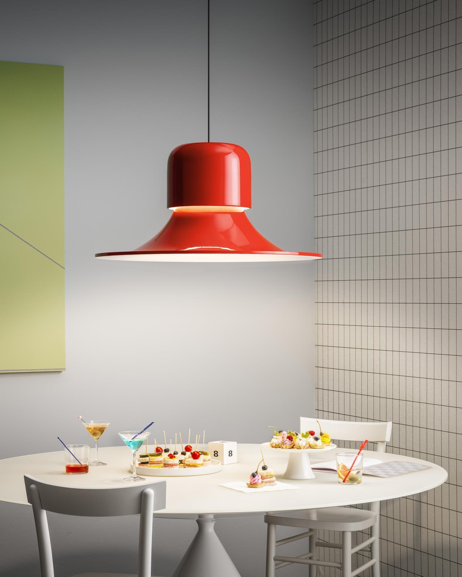 Nordisk Pendant Lamp Flared Red LED Modern - Letslighting