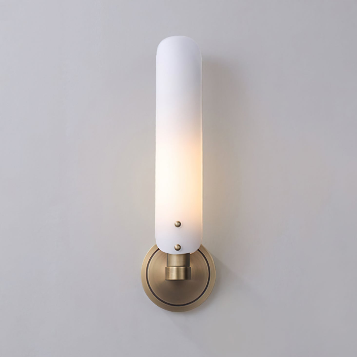 Norwalk Wall Lamp Brass Base With Dual Glass Shades For Hallways - Letslighting
