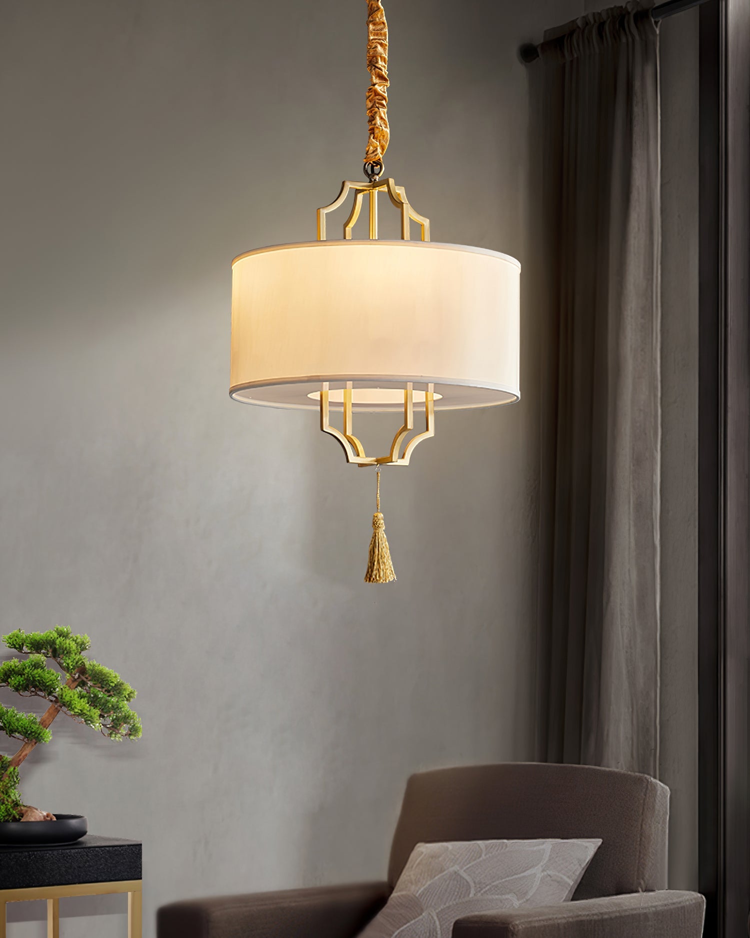 Norwell Chandelier All-Copper Frame With Oriental Modern - Letslighting