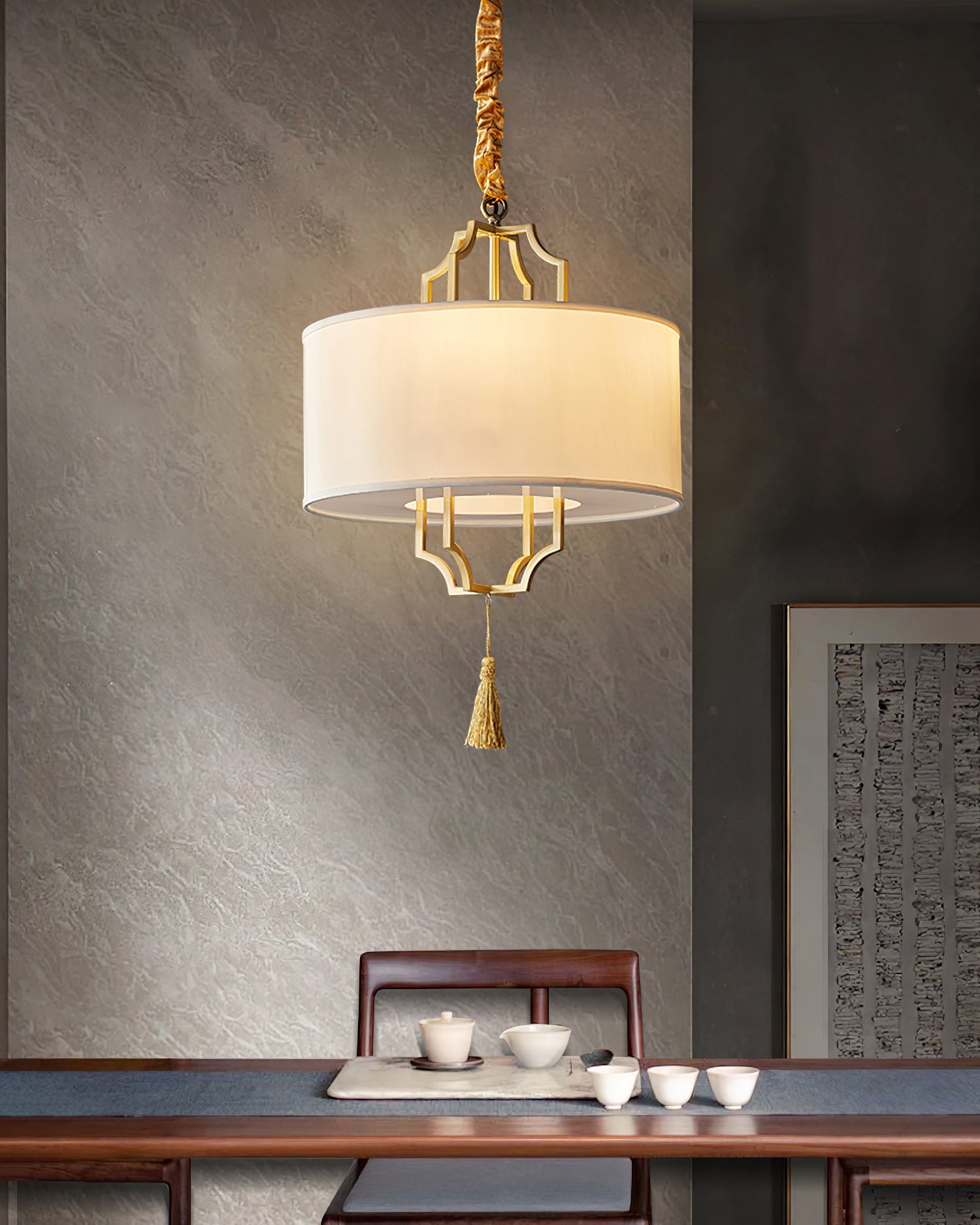 Norwell Chandelier All-Copper Frame With Oriental Modern - Letslighting