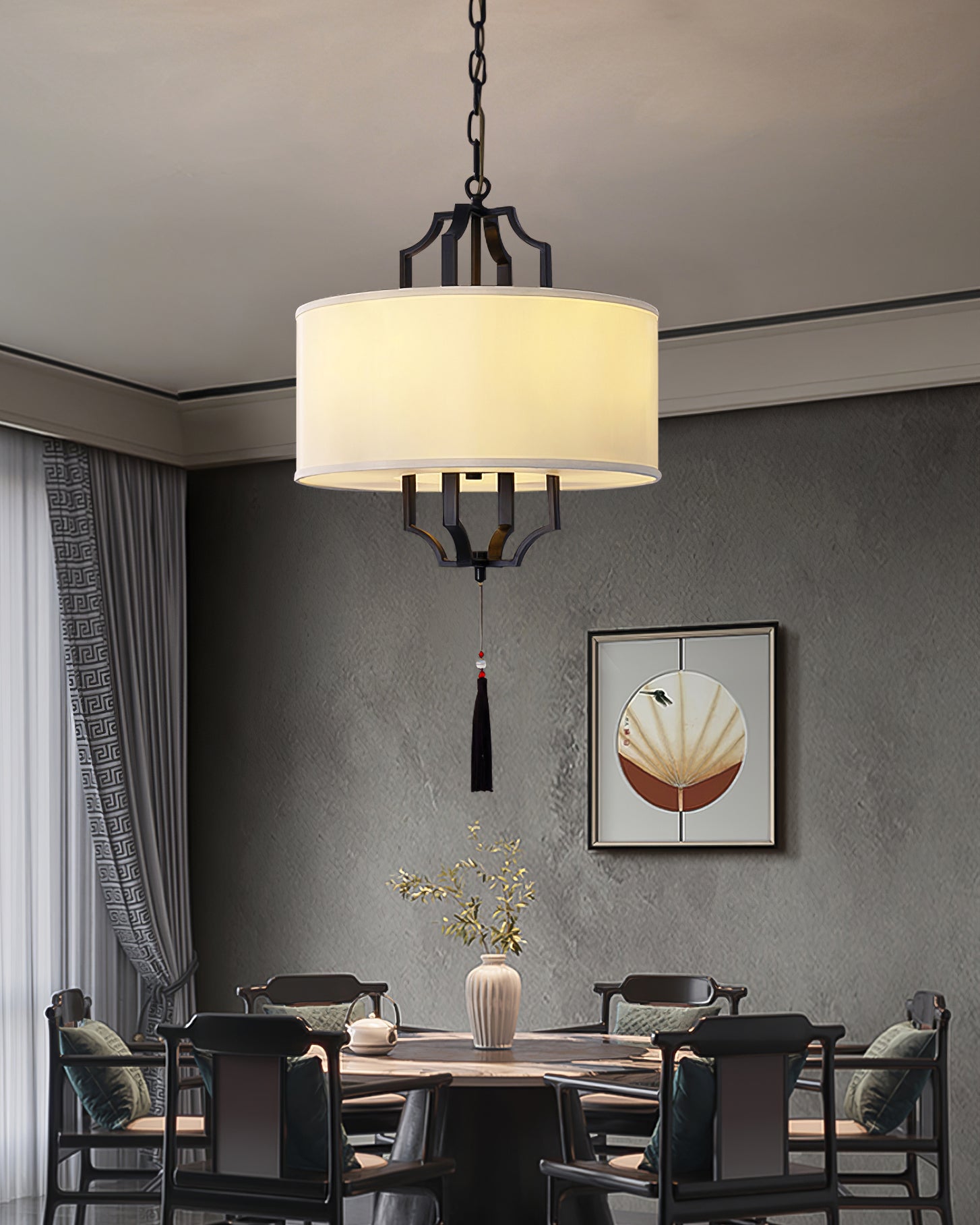Norwell Chandelier All-Copper Frame With Oriental Modern - Letslighting