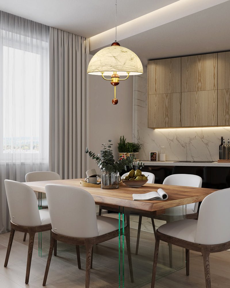 Varaeia Traditional Elegance Bloom Fabric Wood Pendant Lamp - Letslighting