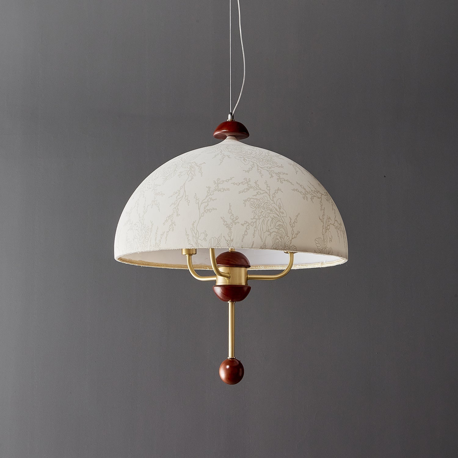 Varaeia Traditional Elegance Bloom Fabric Wood Pendant Lamp - Letslighting