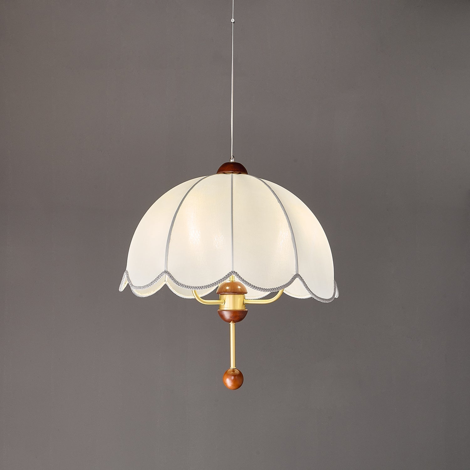 Varaeia Traditional Elegance Bloom Fabric Wood Pendant Lamp - Letslighting