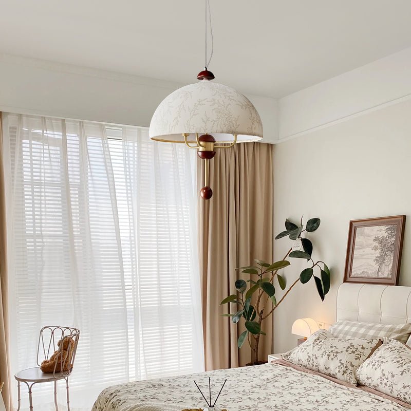Varaeia Traditional Elegance Bloom Fabric Wood Pendant Lamp - Letslighting
