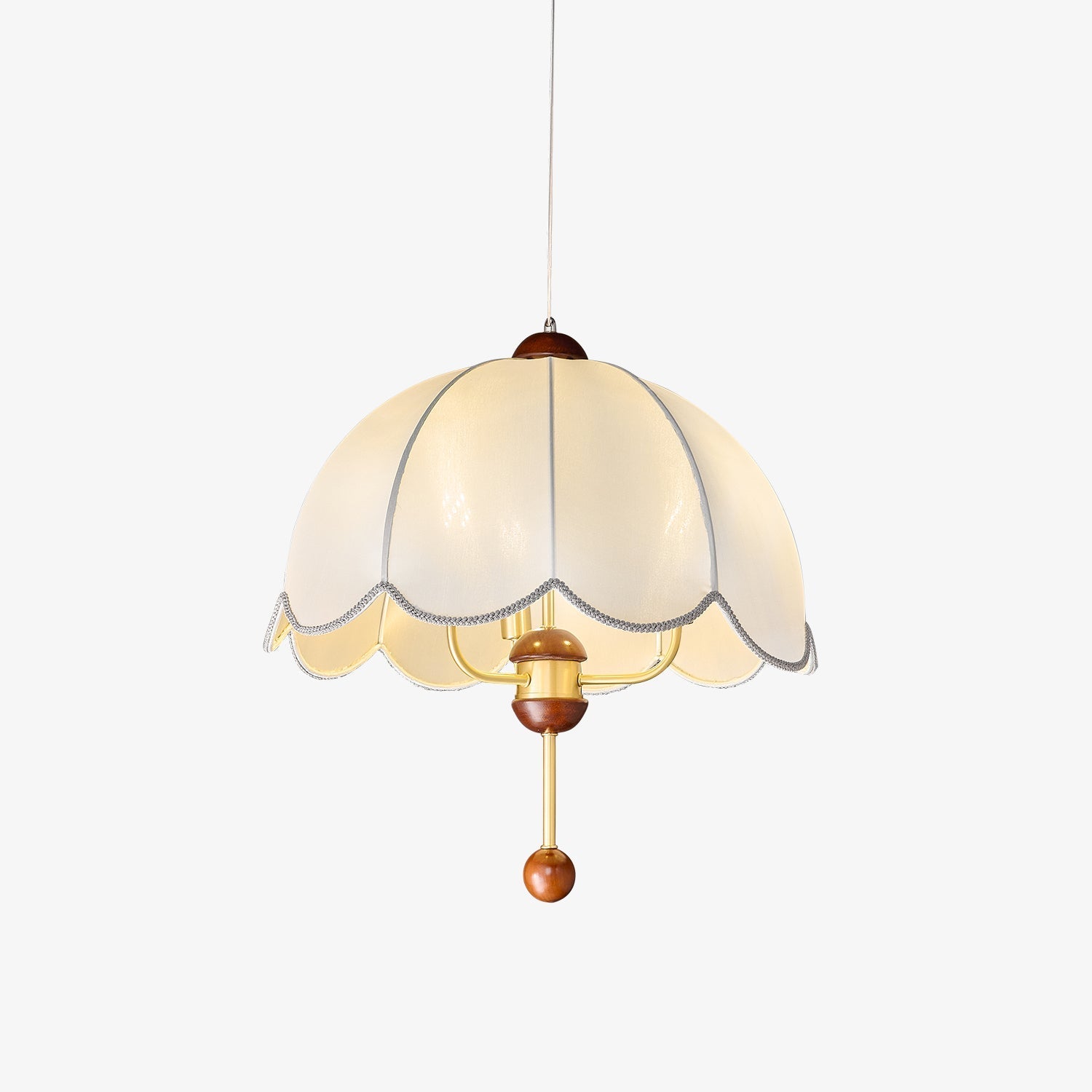 Varaeia Traditional Elegance Bloom Fabric Wood Pendant Lamp - Letslighting
