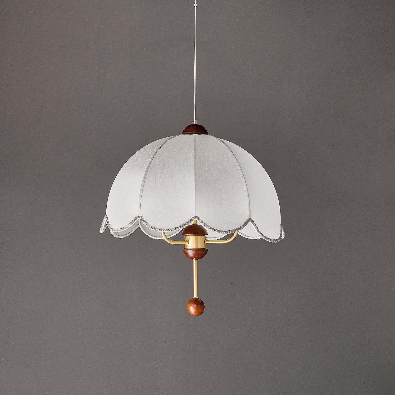 Varaeia Traditional Elegance Bloom Fabric Wood Pendant Lamp - Letslighting