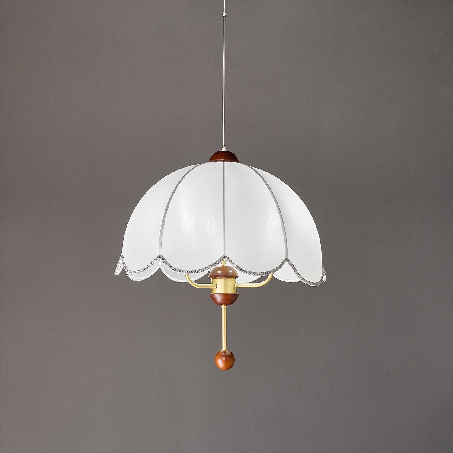 Varaeia Traditional Elegance Bloom Fabric Wood Pendant Lamp - Letslighting