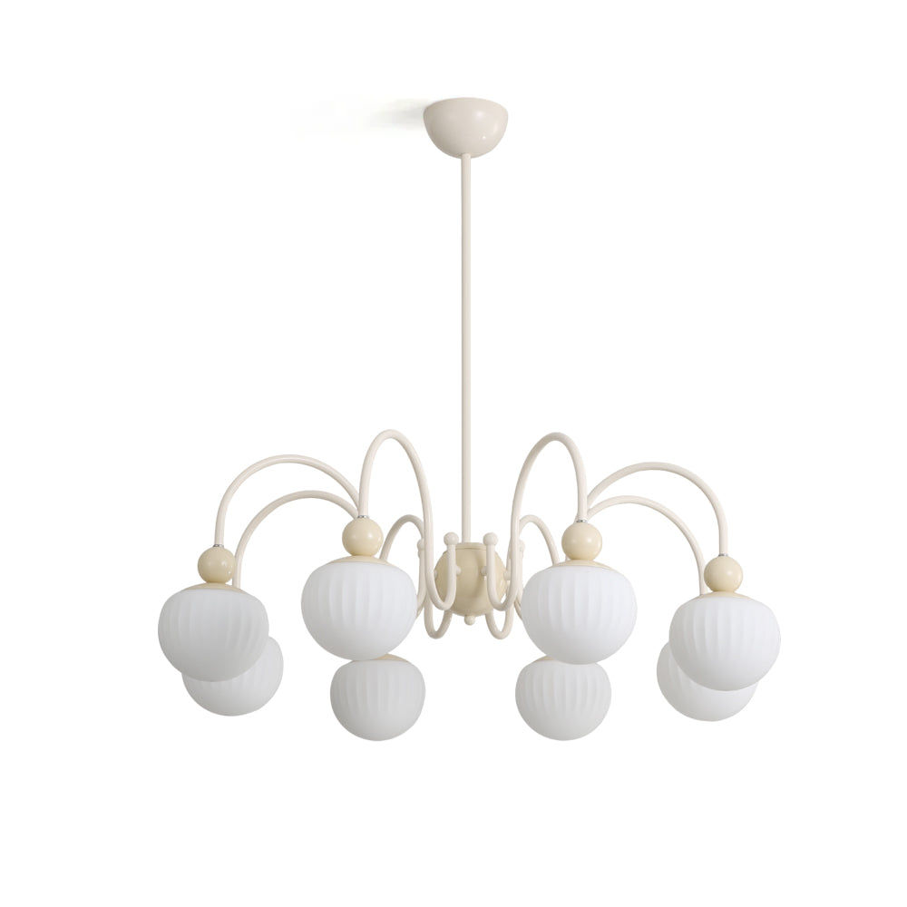 Notti Chandelier Cream Finish With Frosted Glass Globes - Letslighting