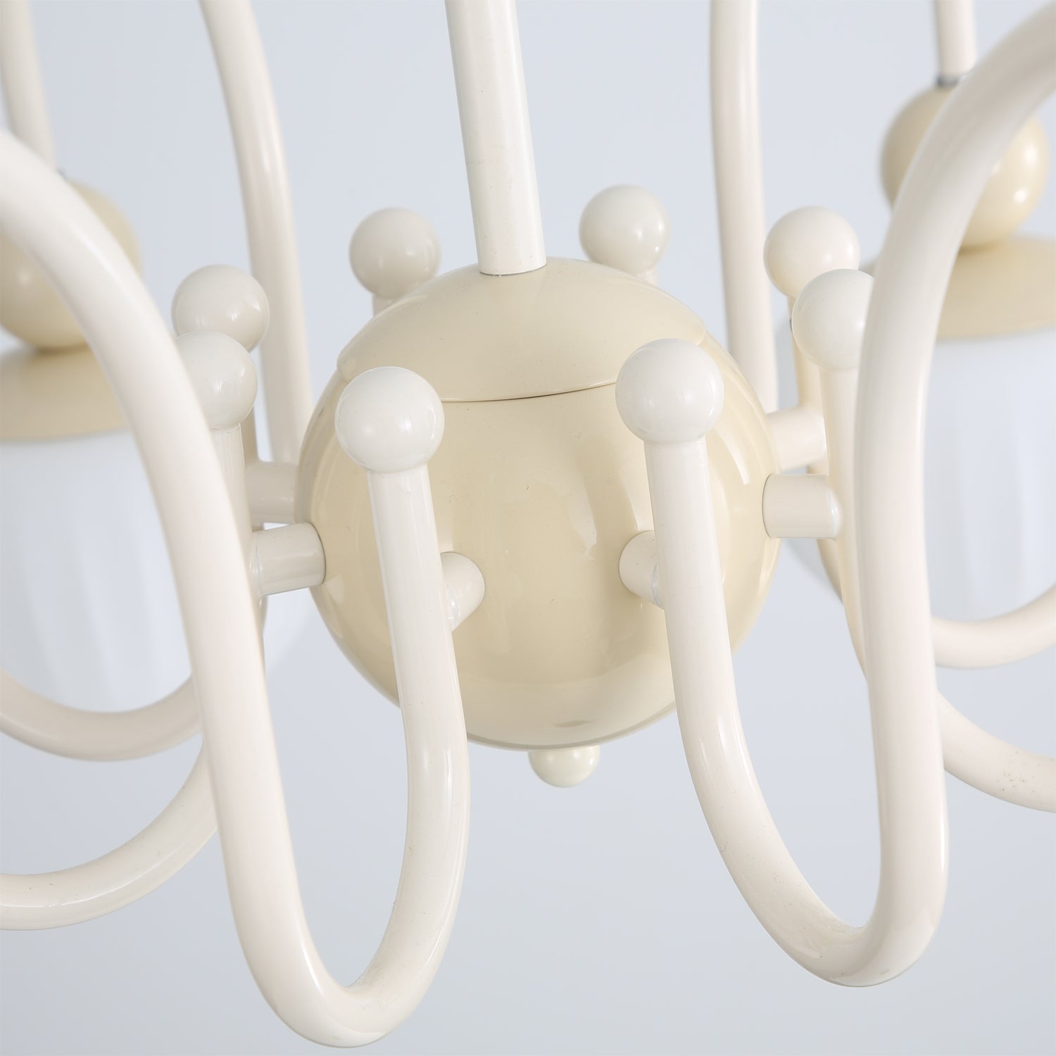 Notti Chandelier Cream Finish With Frosted Glass Globes - Letslighting