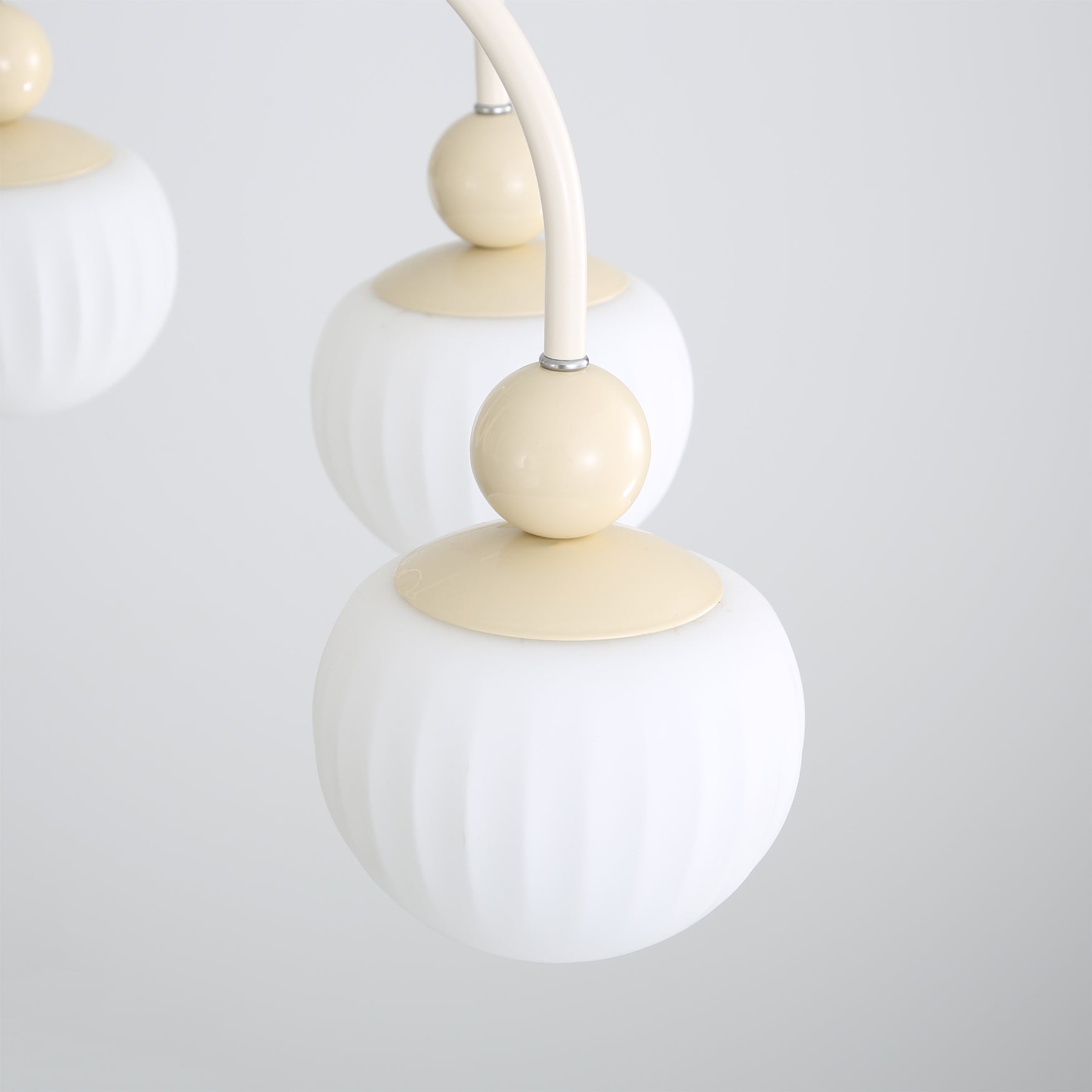 Notti Chandelier Cream Finish With Frosted Glass Globes - Letslighting
