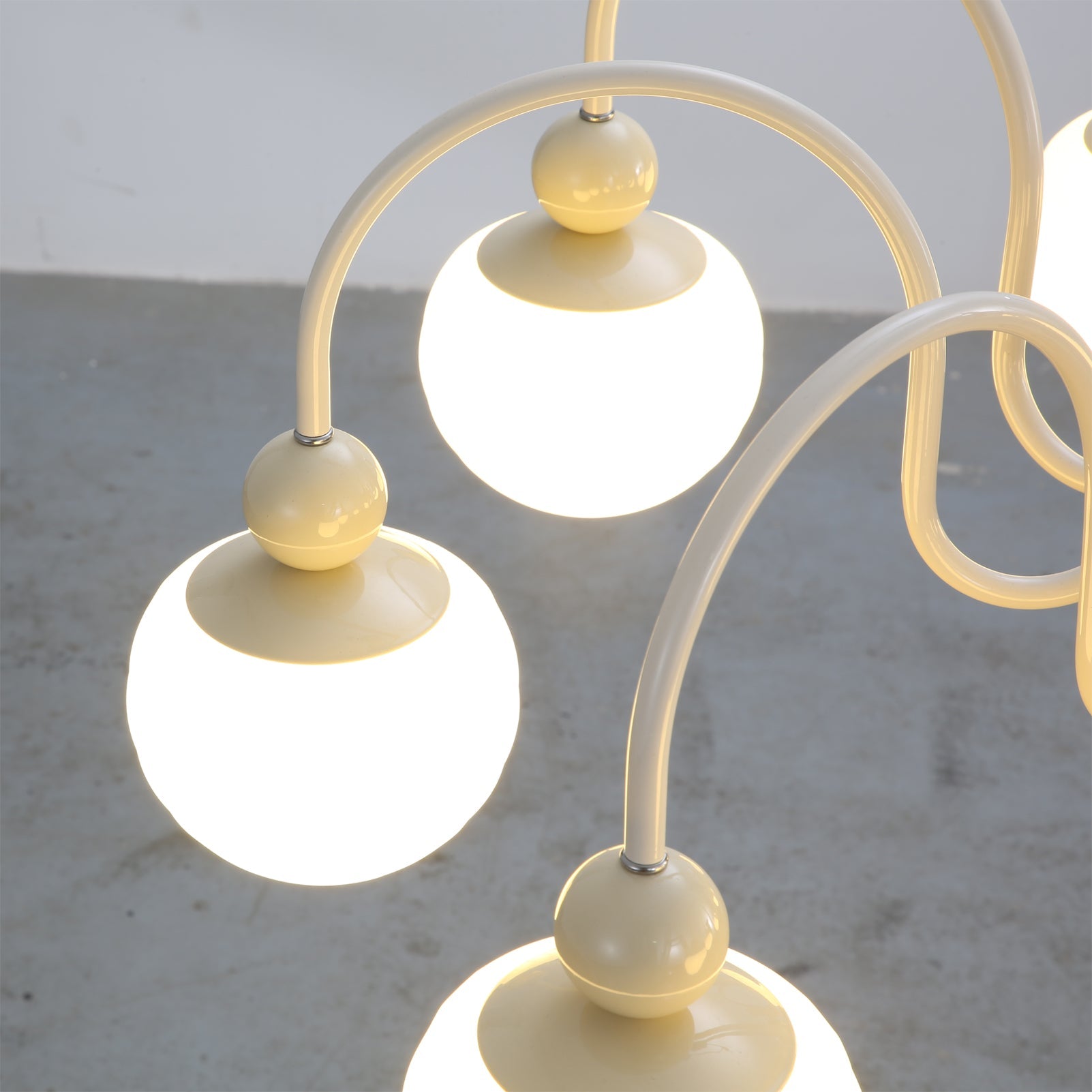 Notti Chandelier Cream Finish With Frosted Glass Globes - Letslighting