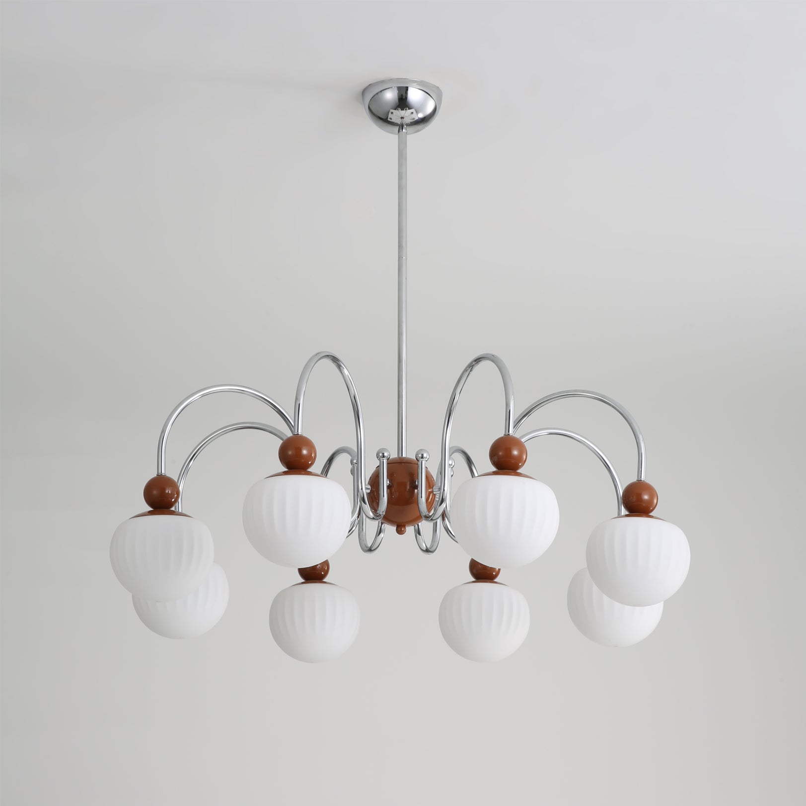 Notti Chandelier Cream Finish With Frosted Glass Globes - Letslighting
