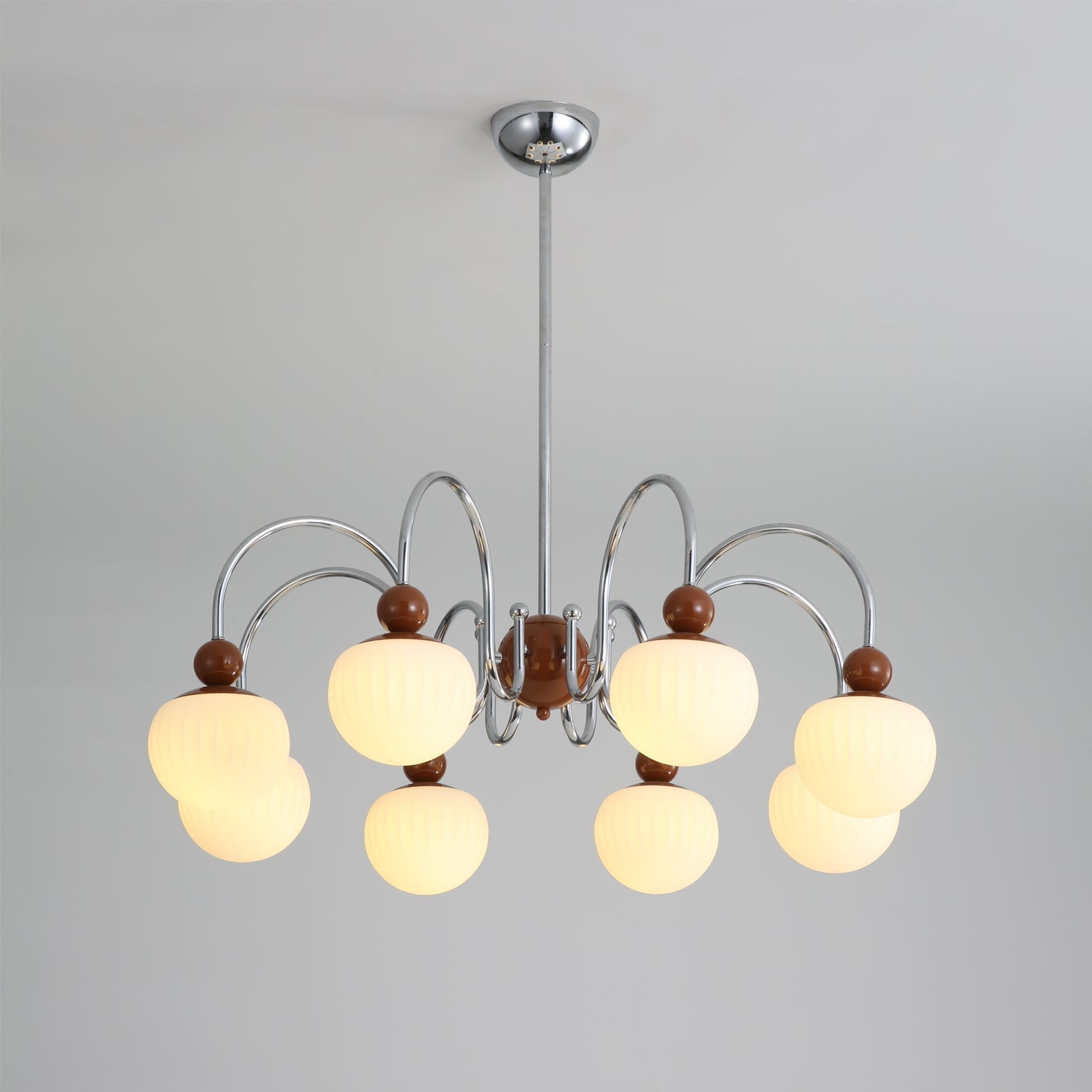 Notti Chandelier Cream Finish With Frosted Glass Globes - Letslighting