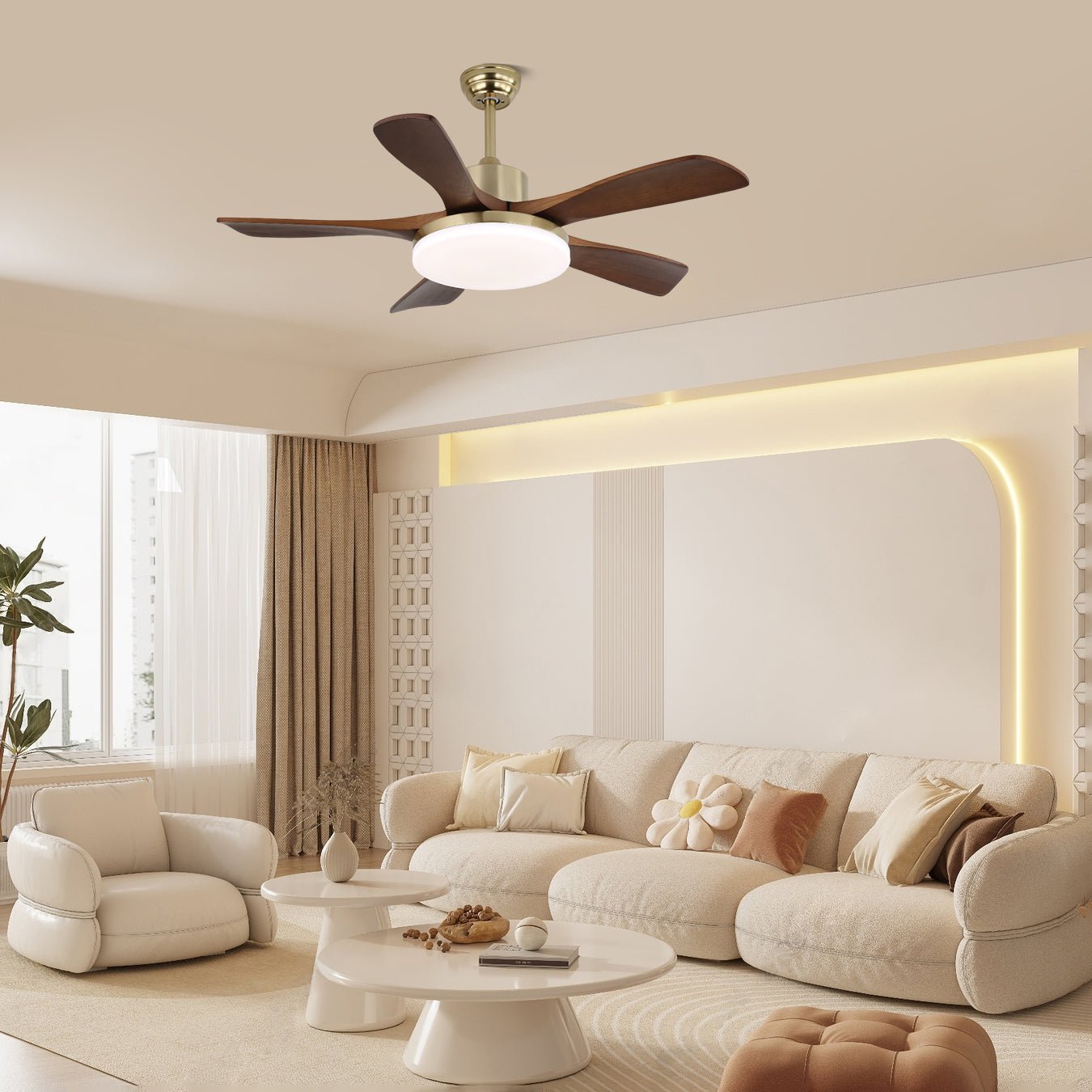 Aurelia Wood Ceiling Fan Light - Letslighting