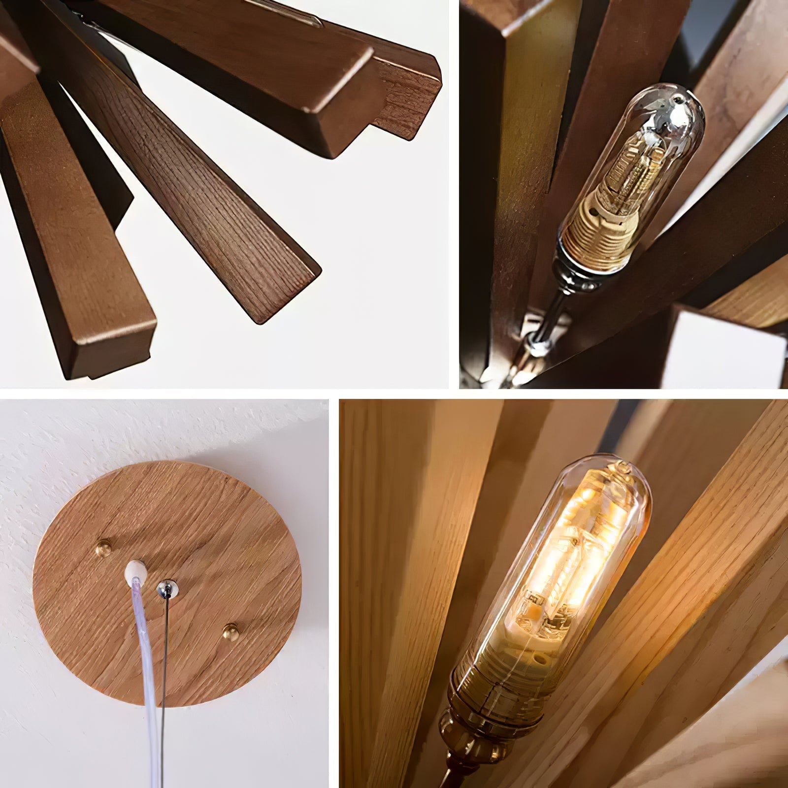 Nova Premium Nordic Art Burst Wood Chandelier - Letslighting