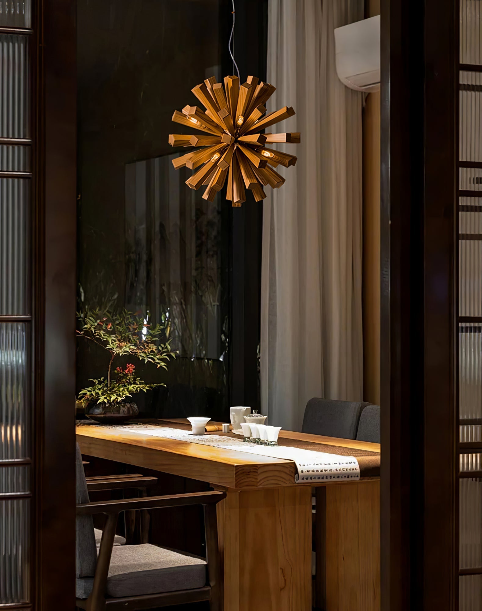 Nova Premium Nordic Art Burst Wood Chandelier - Letslighting
