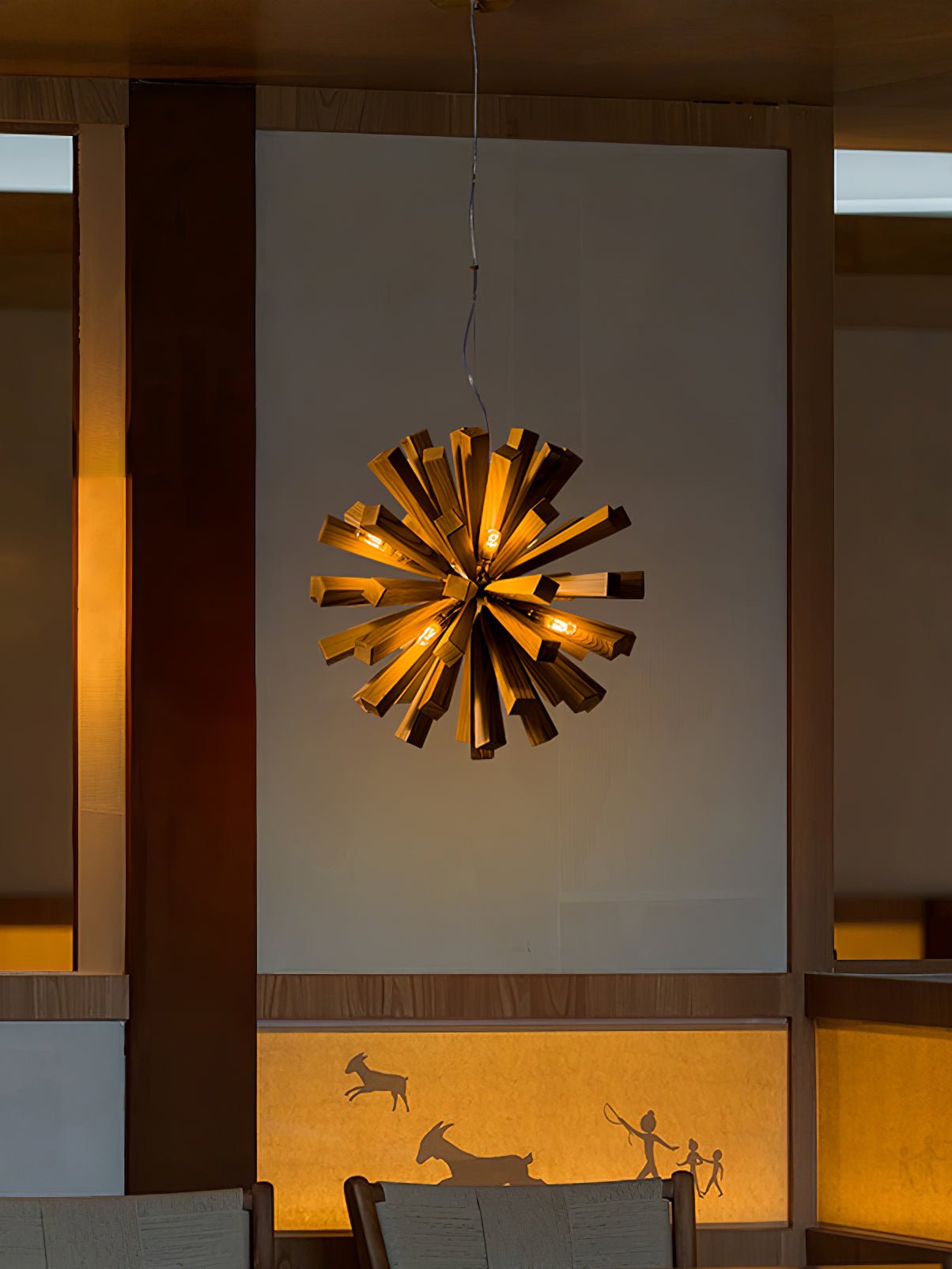 Nova Premium Nordic Art Burst Wood Chandelier - Letslighting