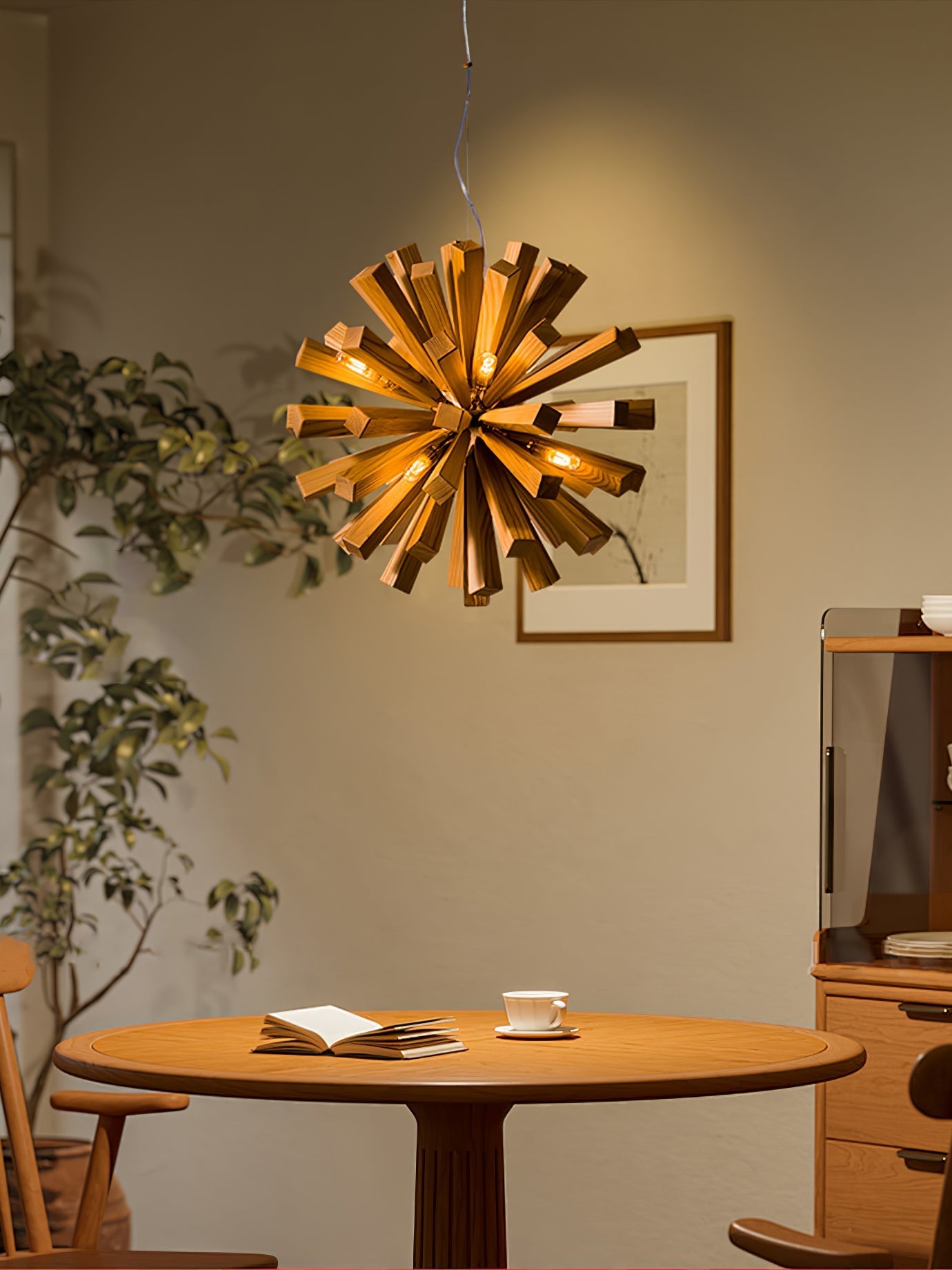 Nova Premium Nordic Art Burst Wood Chandelier - Letslighting