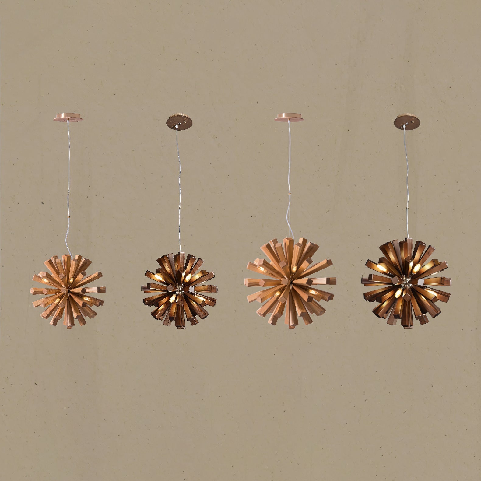 Nova Premium Nordic Art Burst Wood Chandelier - Letslighting